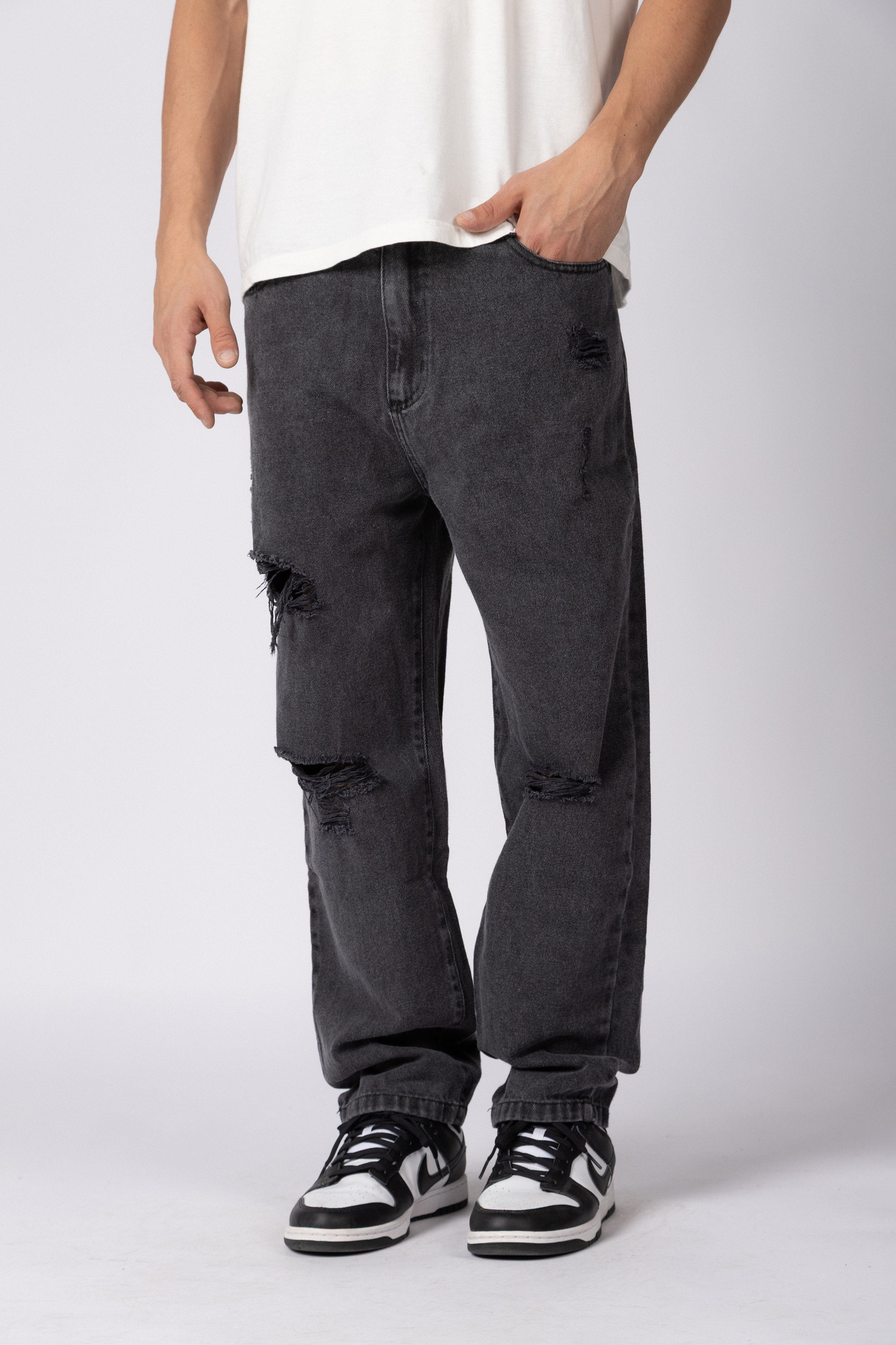 Jean Mom Shelby Smoked Stone