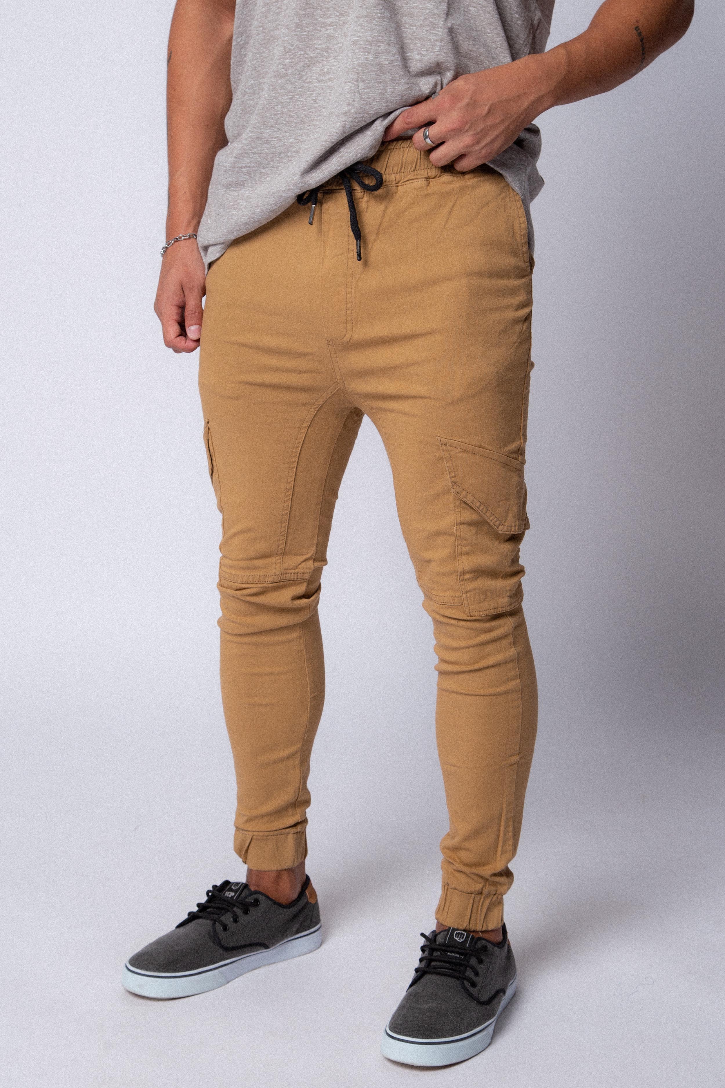 Jogger Cargo Gabardina Camel