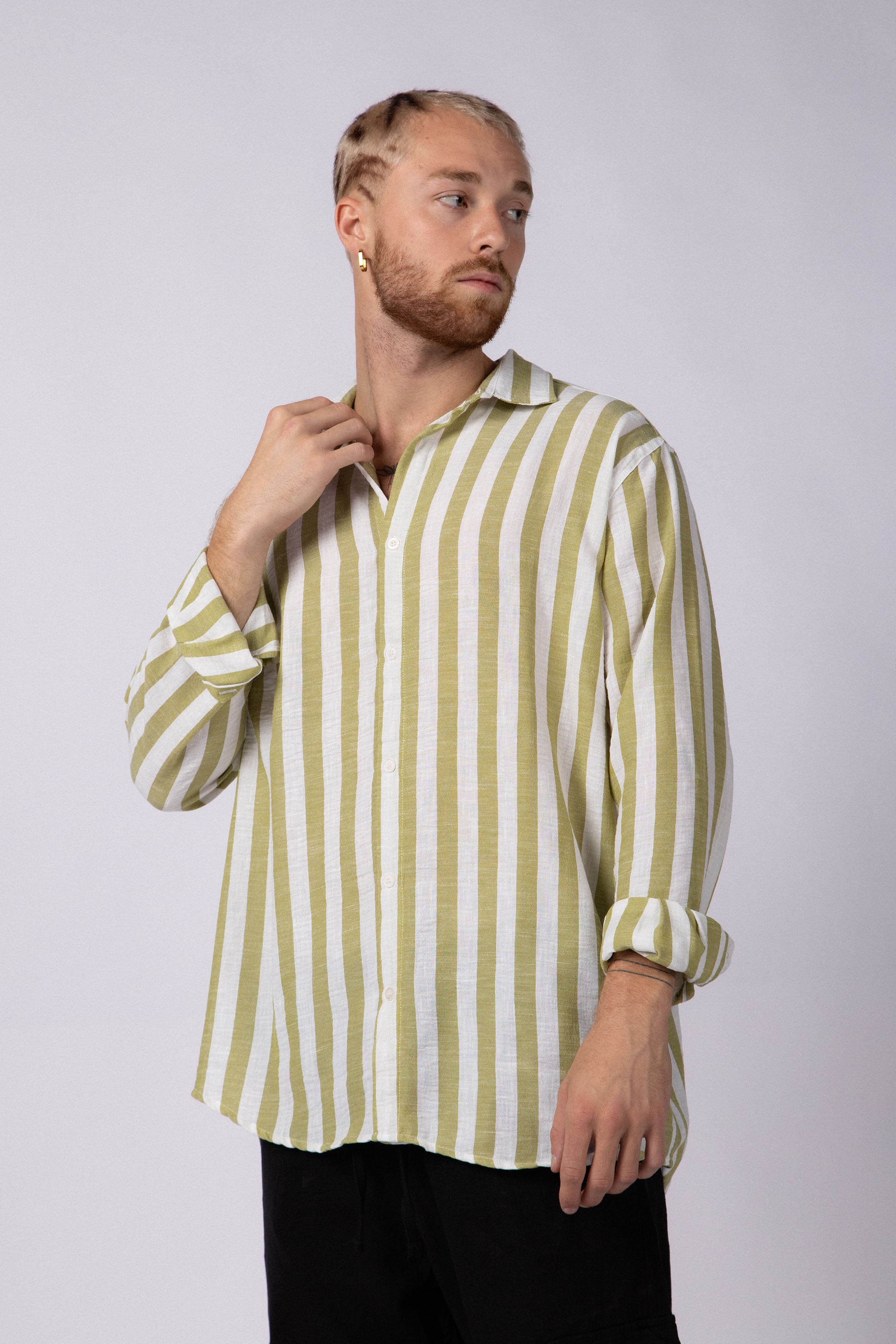 Camisa Manga Larga Lino Dram Militar