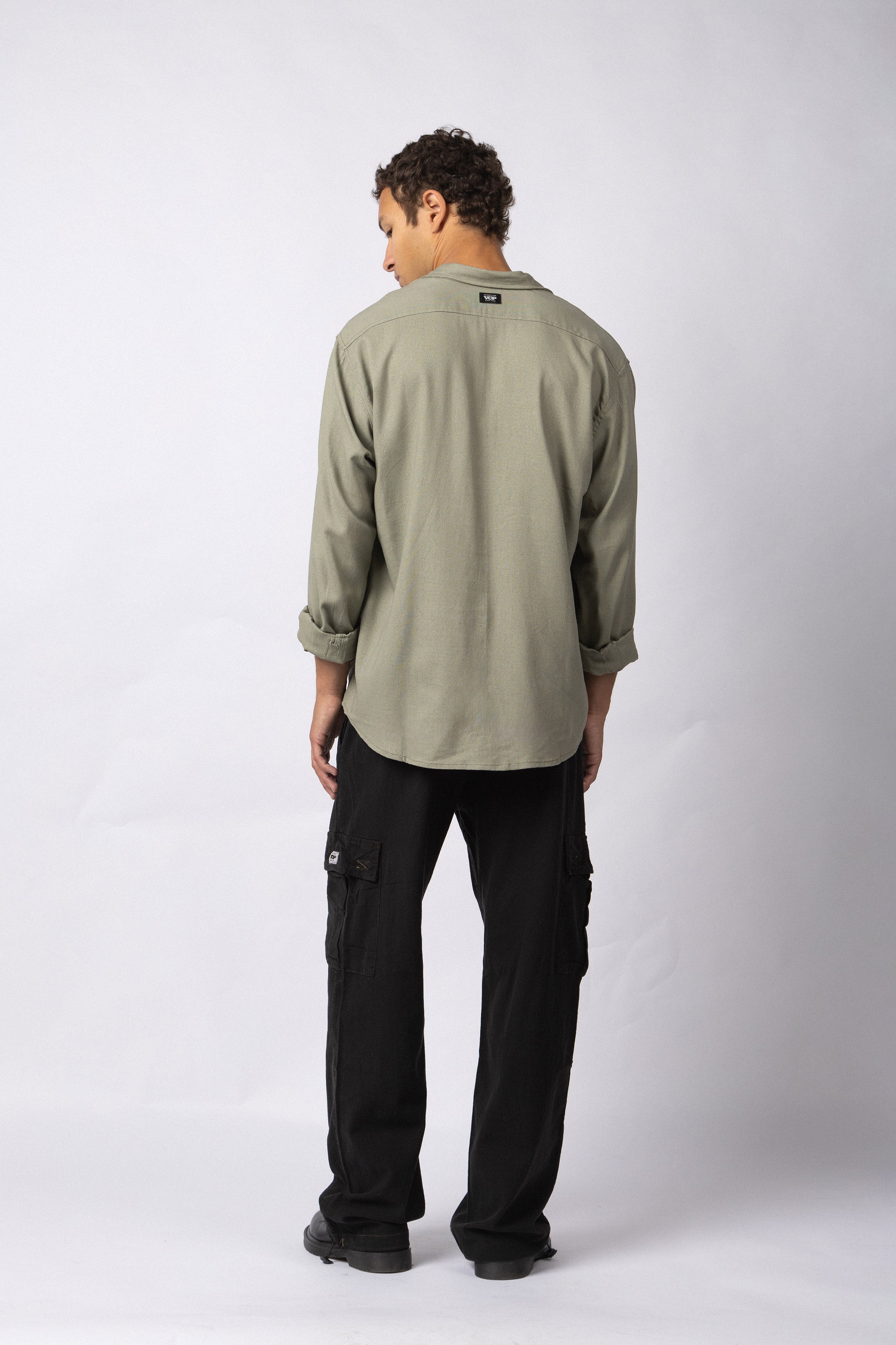 Camisa Manga Larga Lino Raze Militar