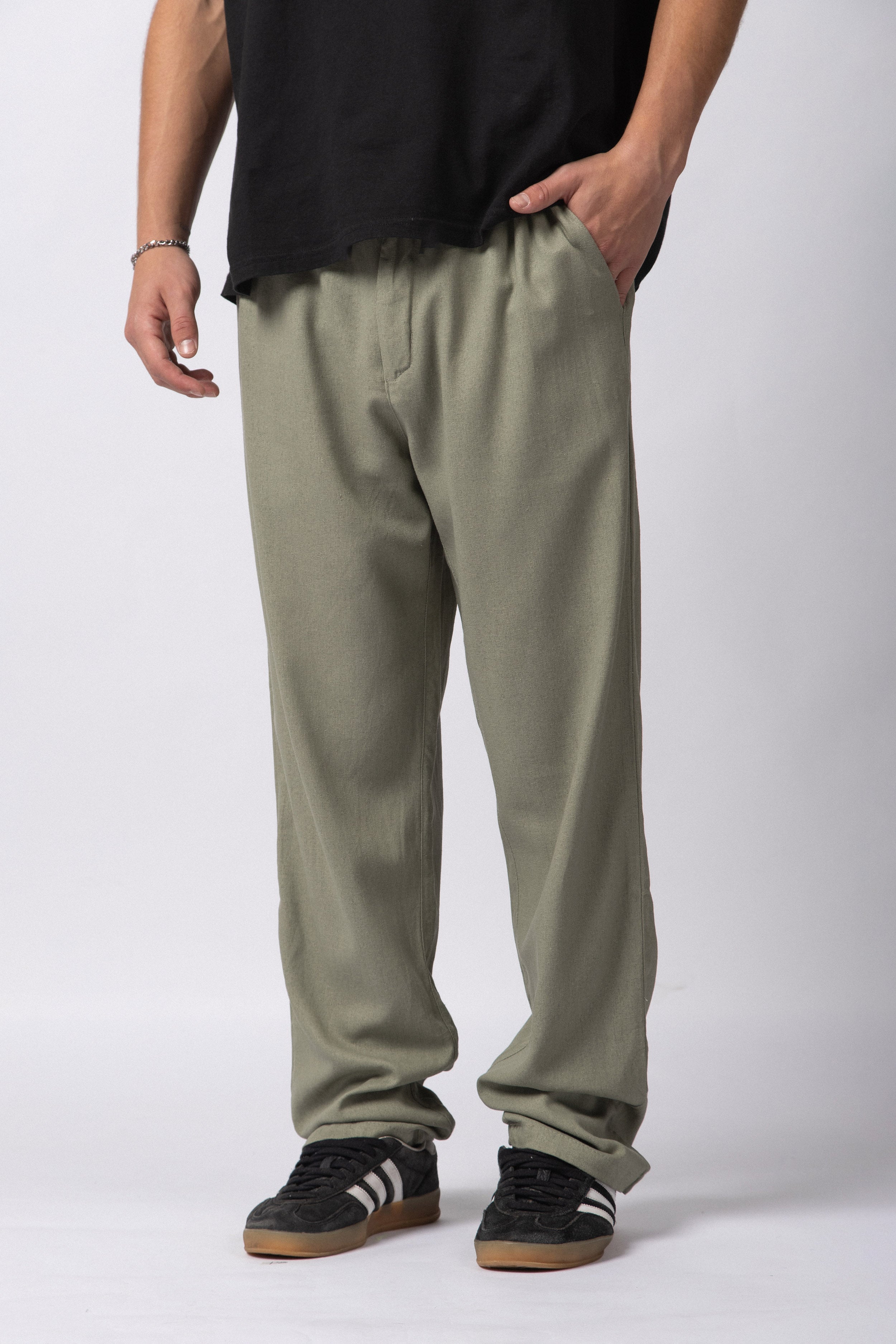 Pantalon Lino Trion Militar
