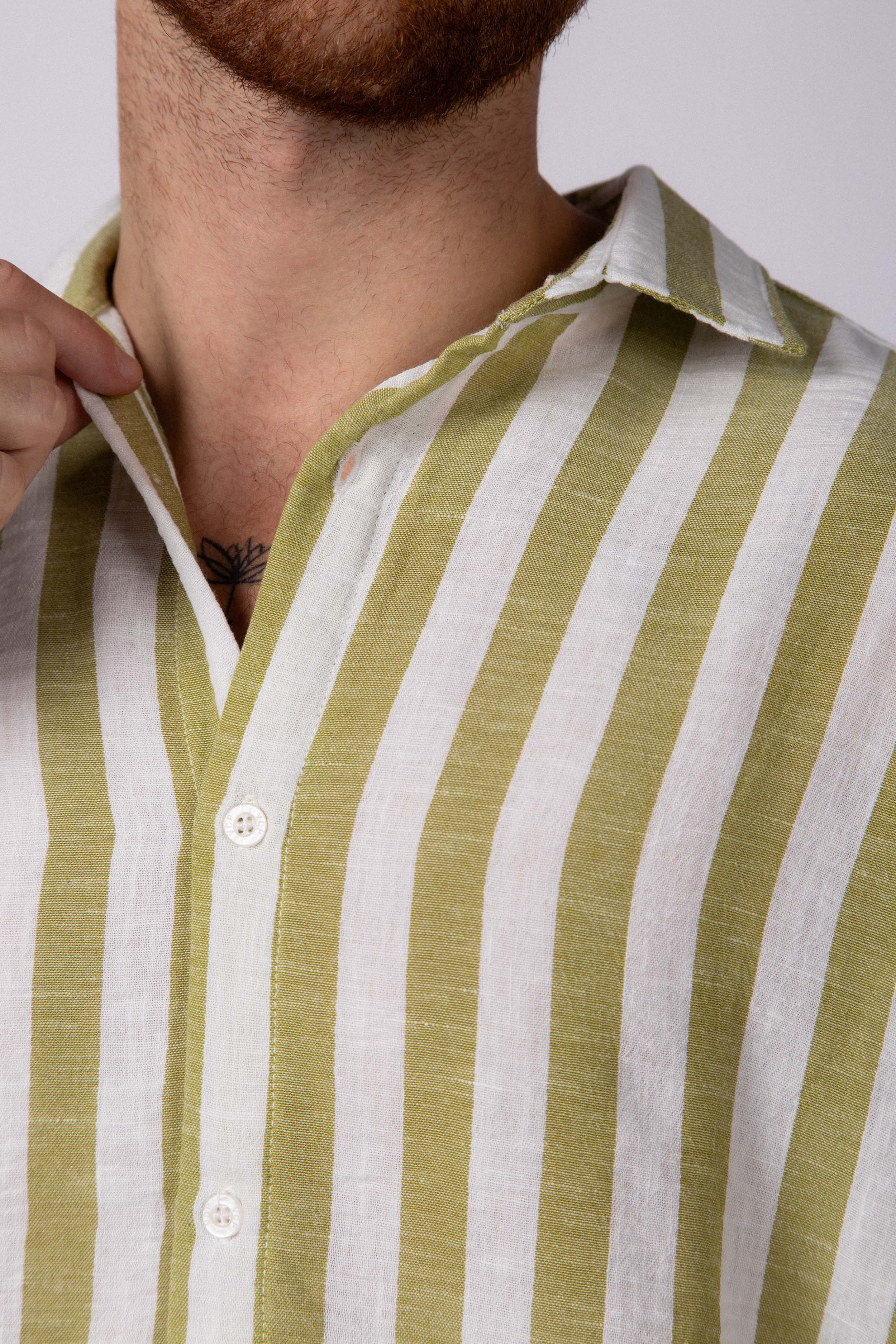 Camisa Manga Larga Lino Dram Militar