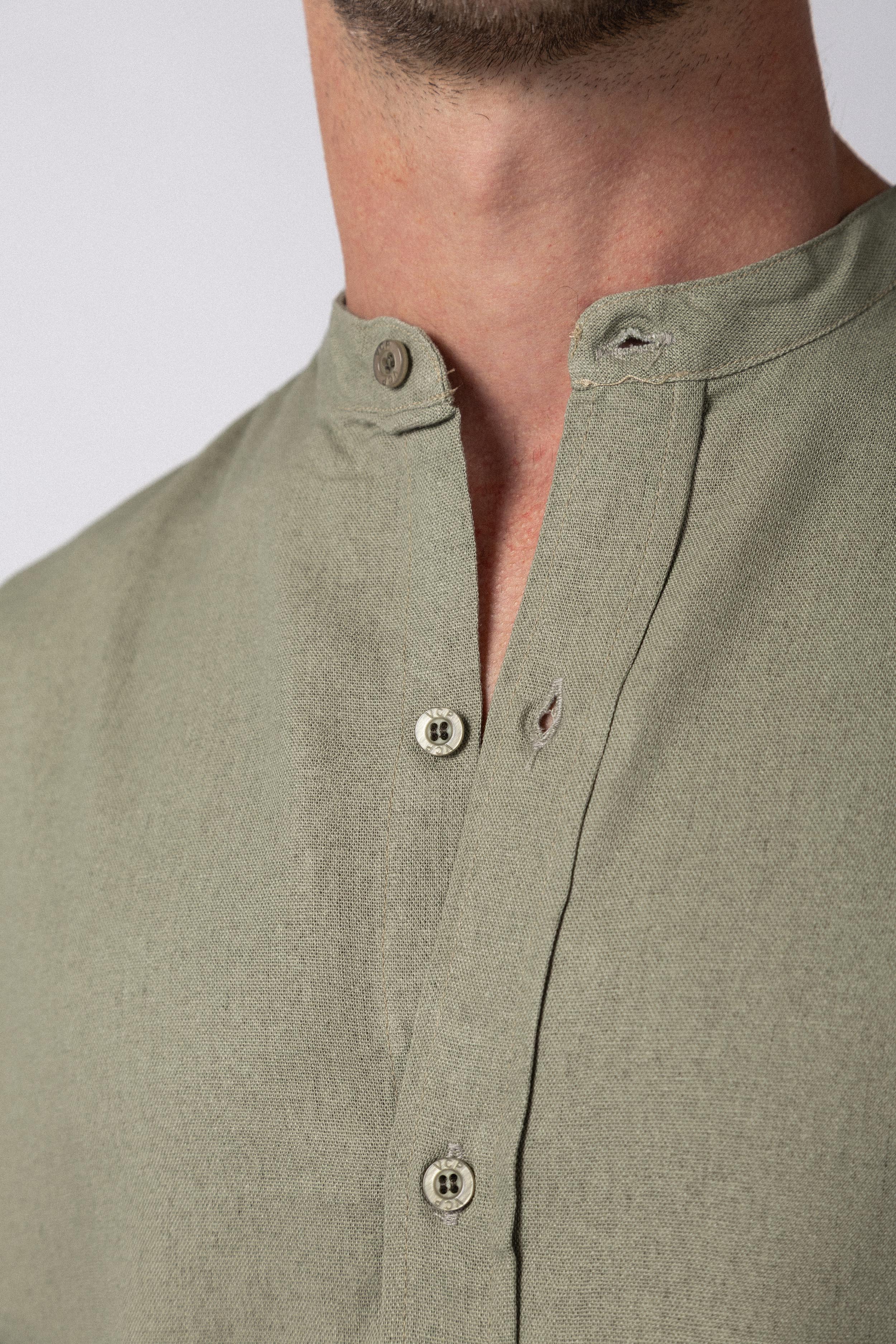 Camisa Manga Larga Mao Lino Deko Militar