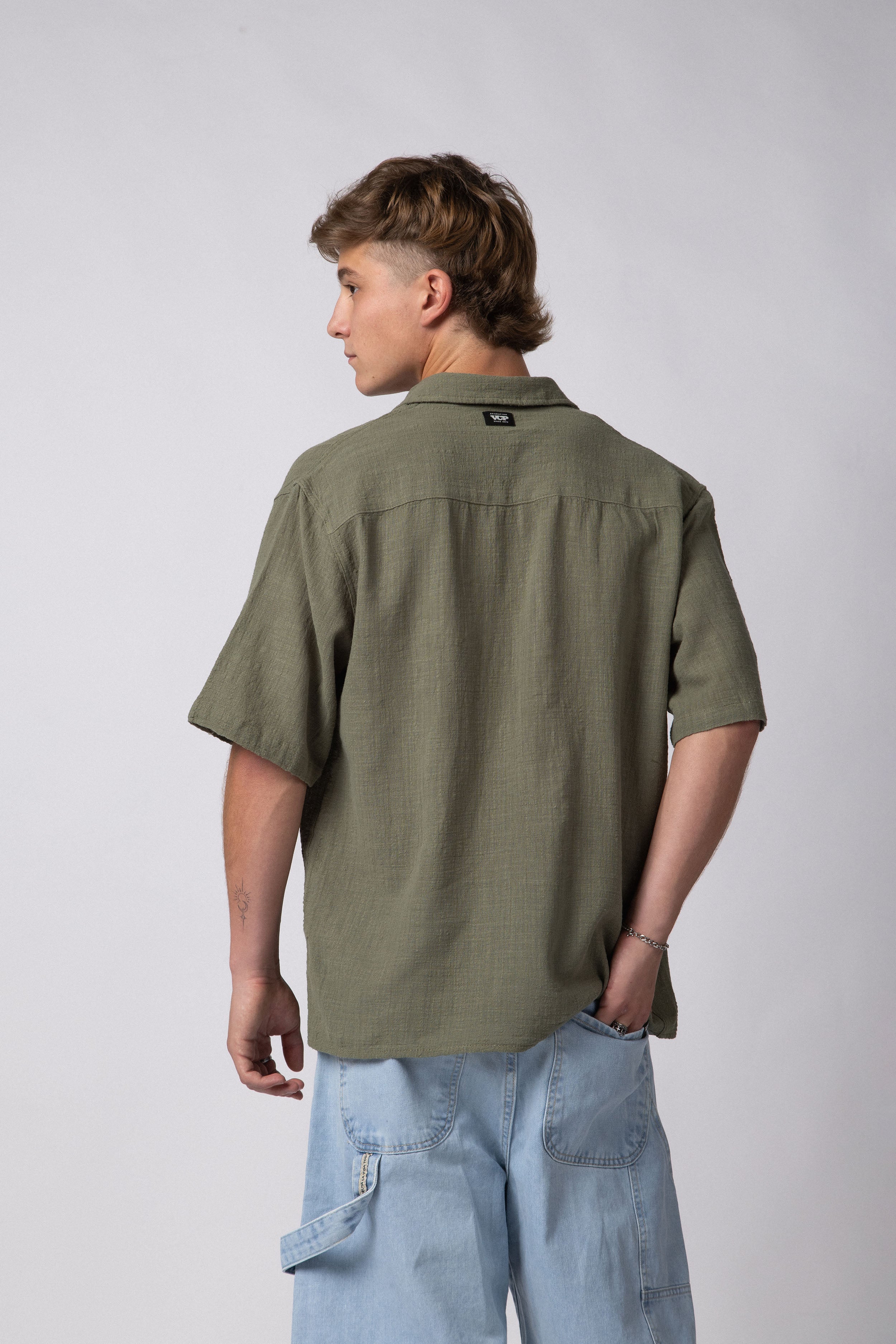 Camisa Manga Corta Lino Kara Militar