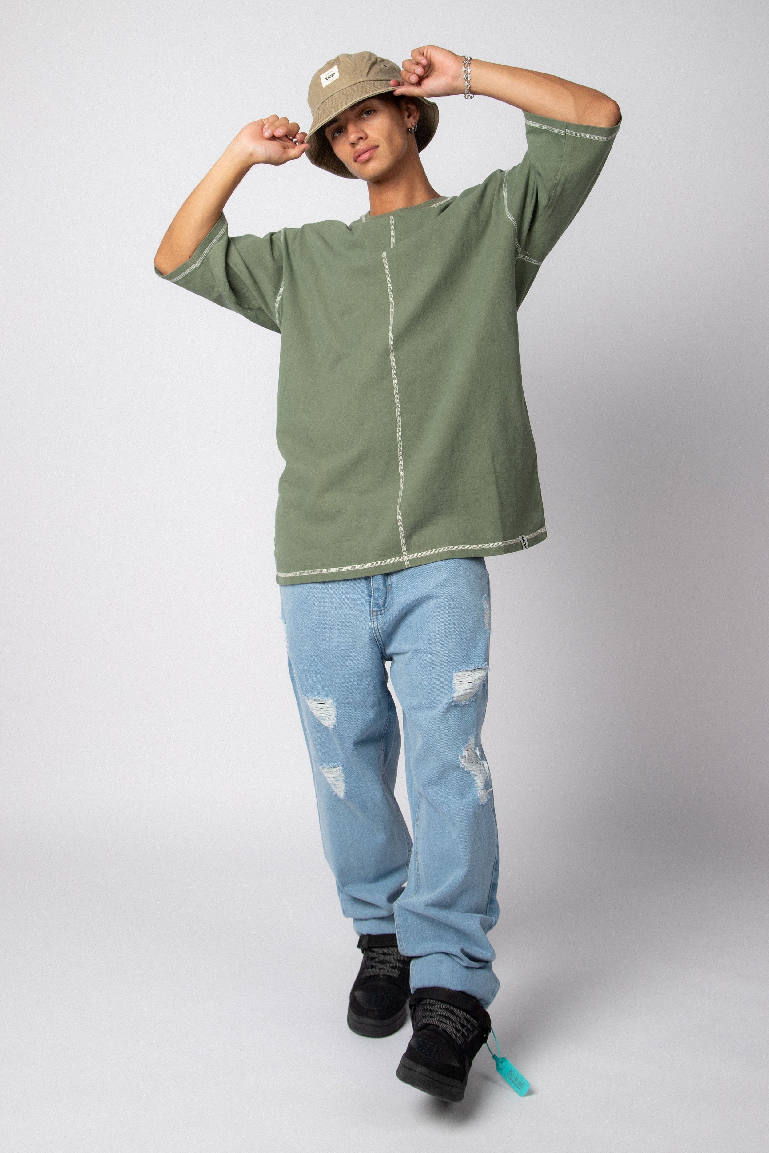 Remera Over-Size Riley Militar