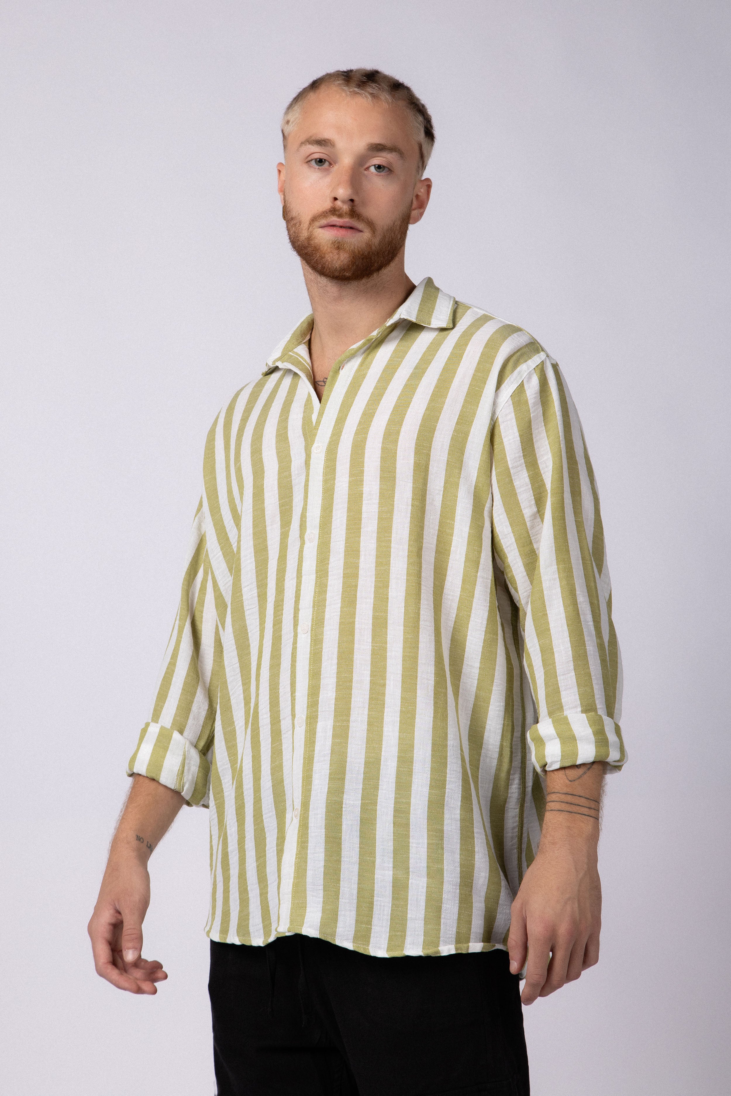 Camisa Manga Larga Lino Dram Militar