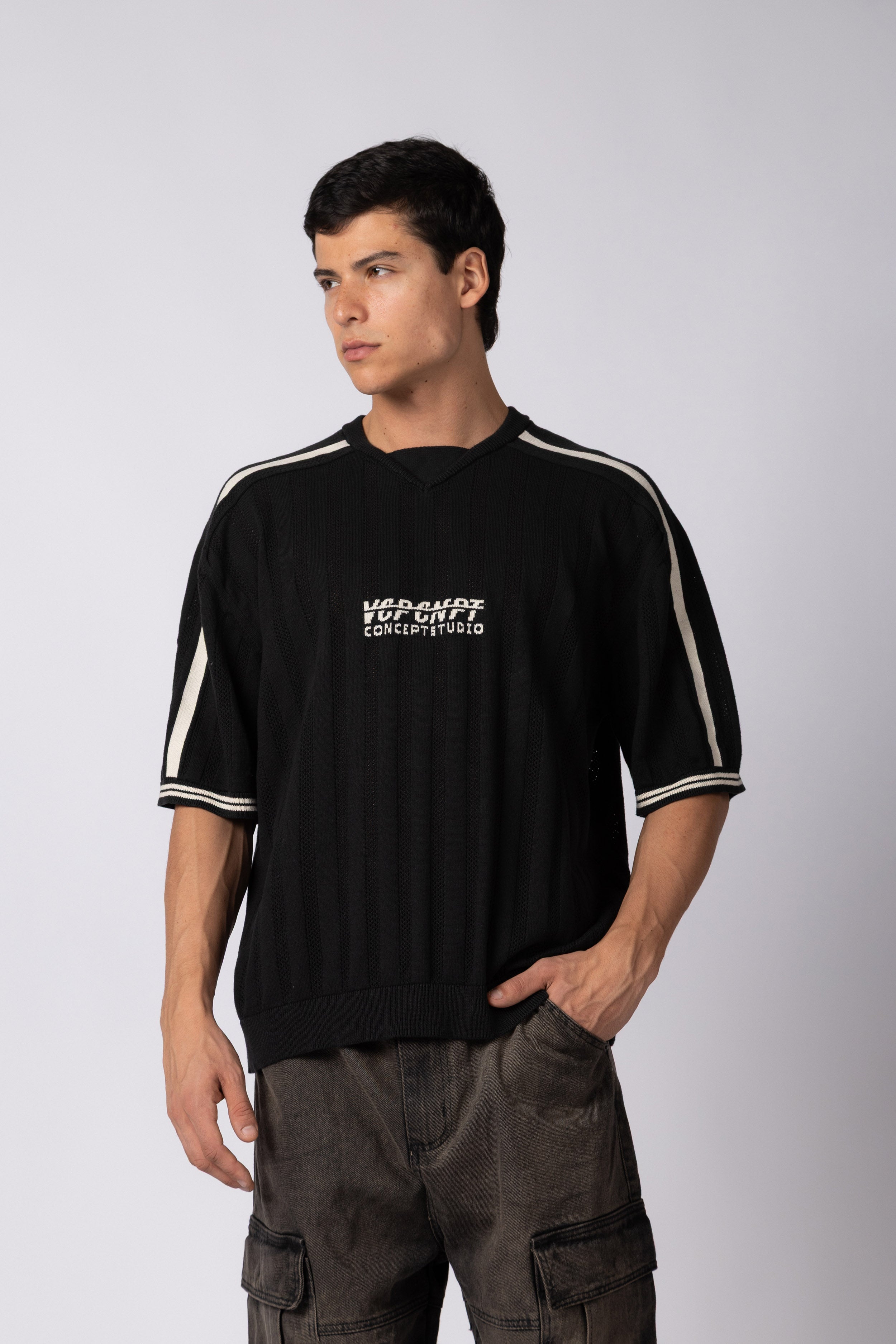 Remera Tejida Sport Negra