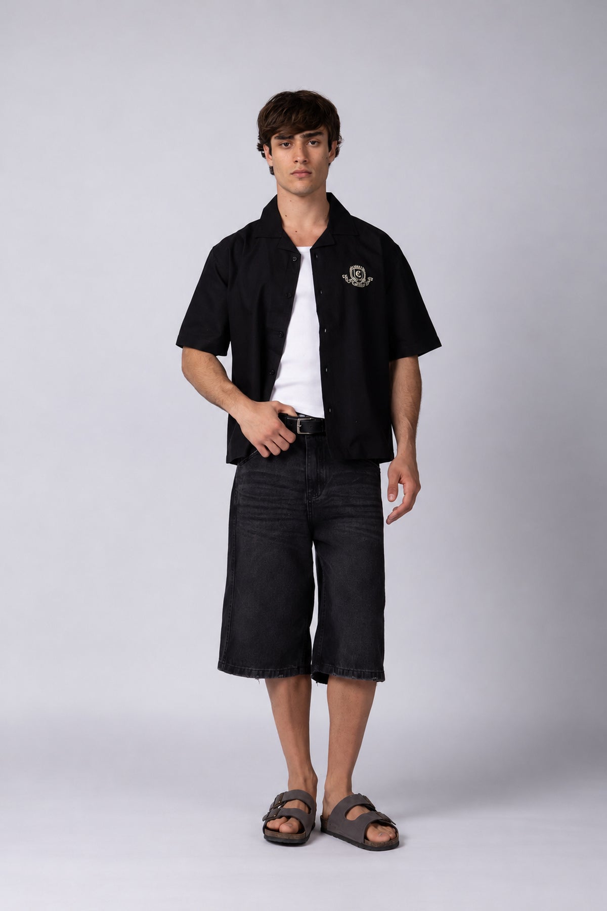 Camisa Manga Corta Winners Negra