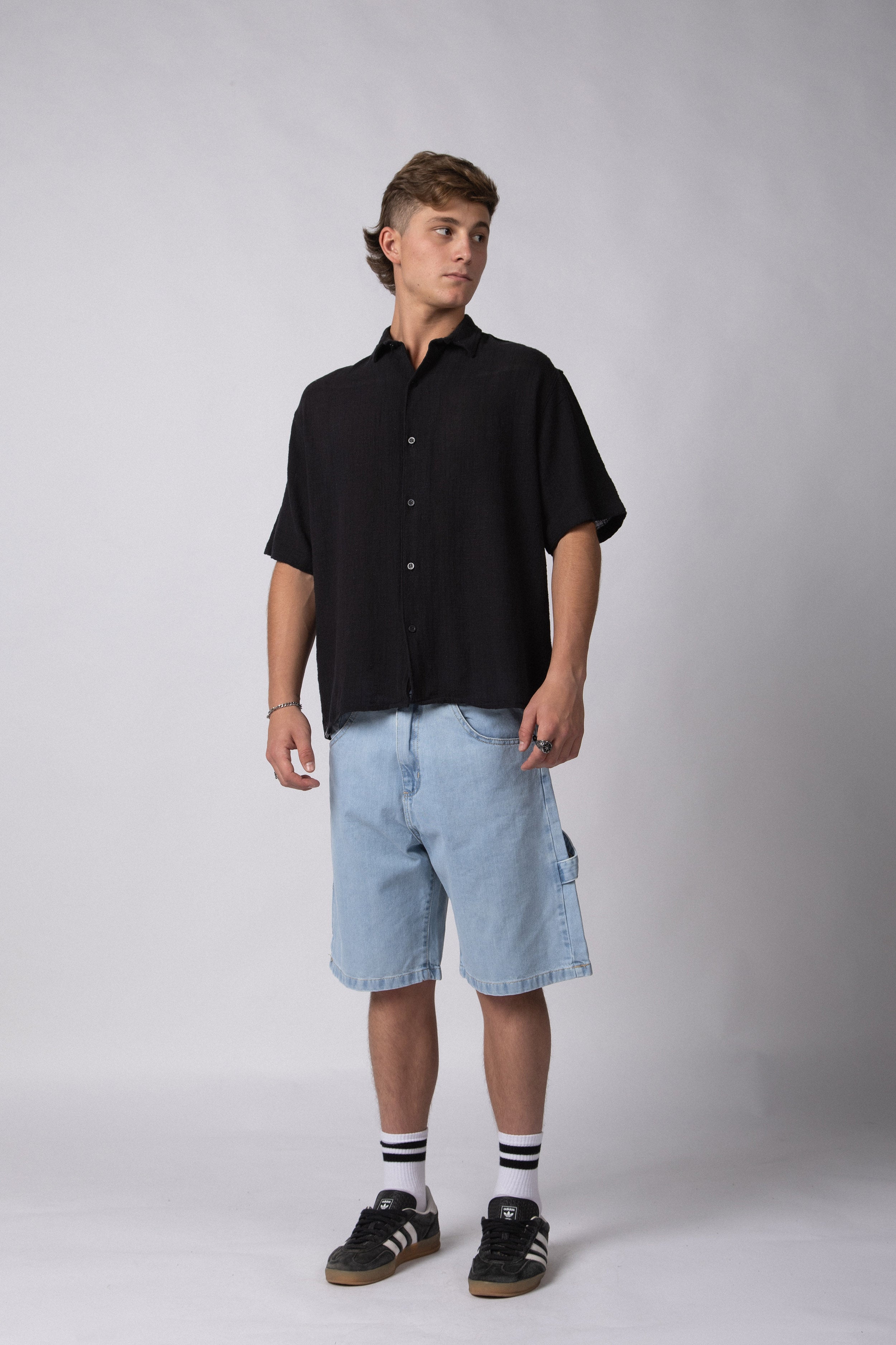 Camisa Manga Corta Lino Kara Negra