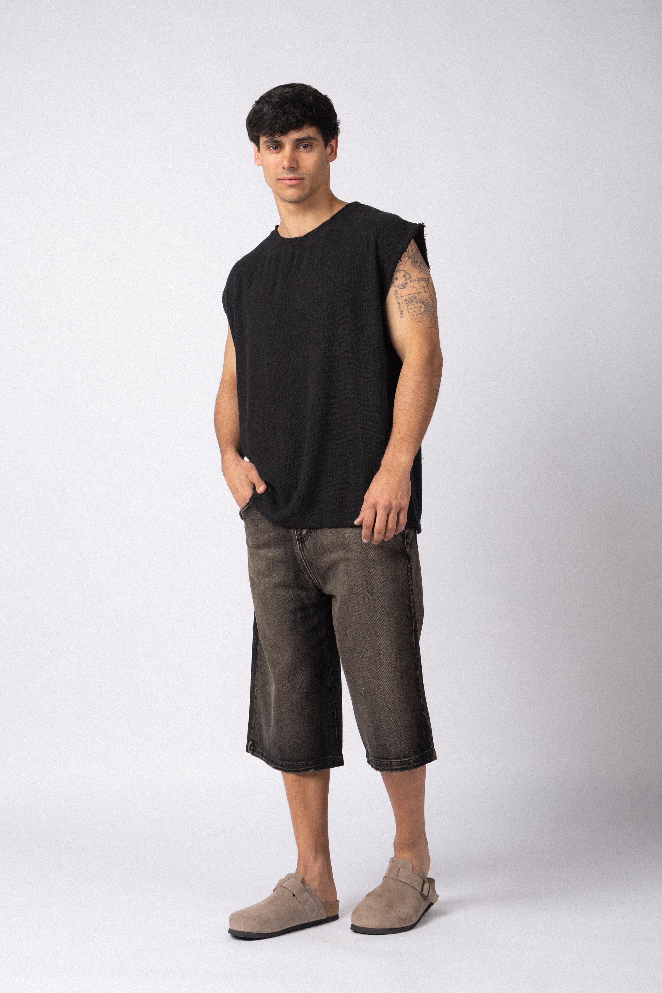 Musculosa Sudadera Tejida Dandy Negra