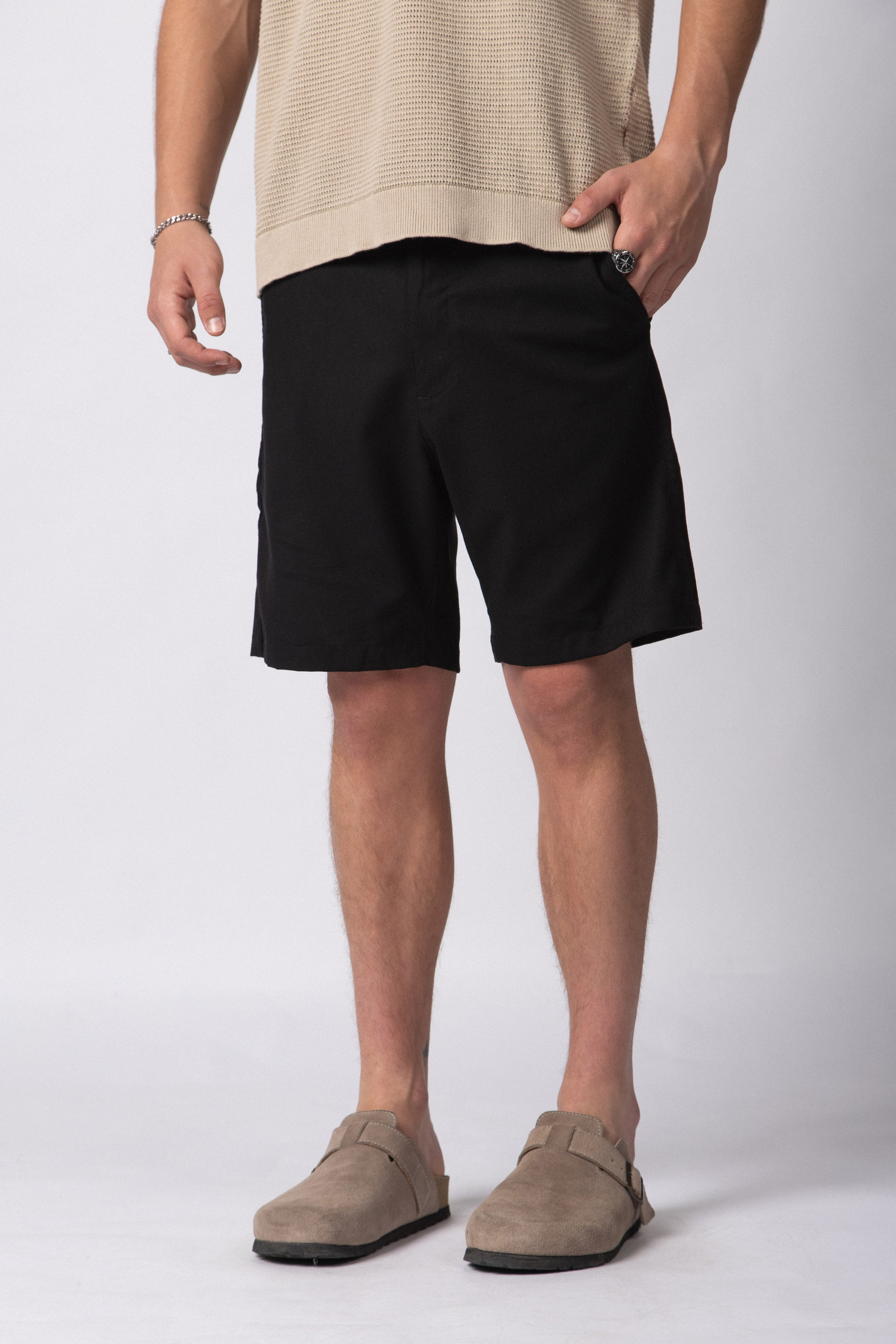 Bermuda Lino Rex Negra