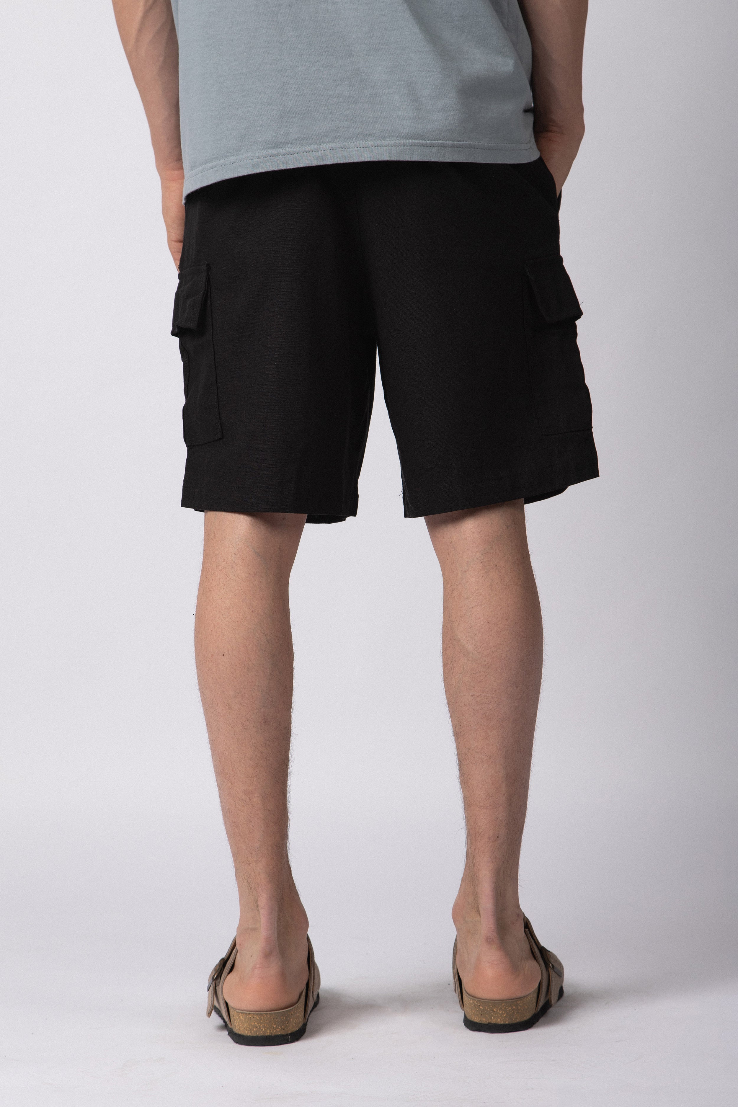 Bermuda Lino Cargo Yuno Negra