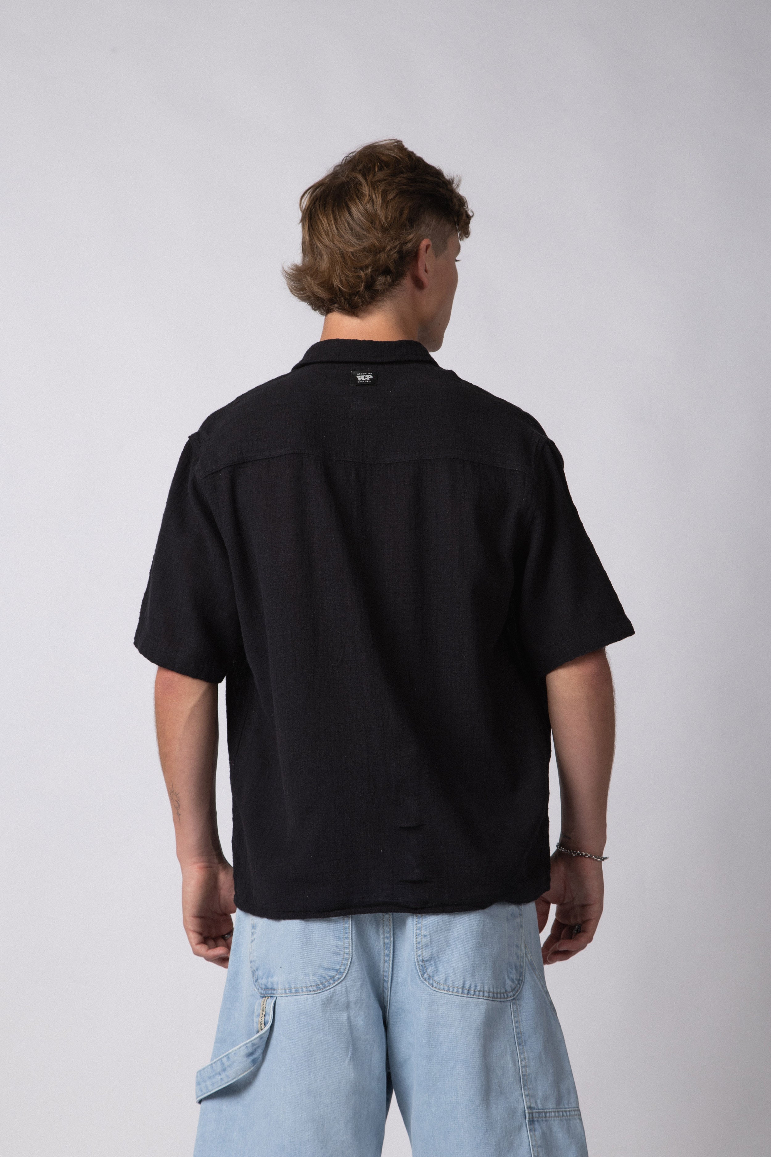 Camisa Manga Corta Lino Kara Negra