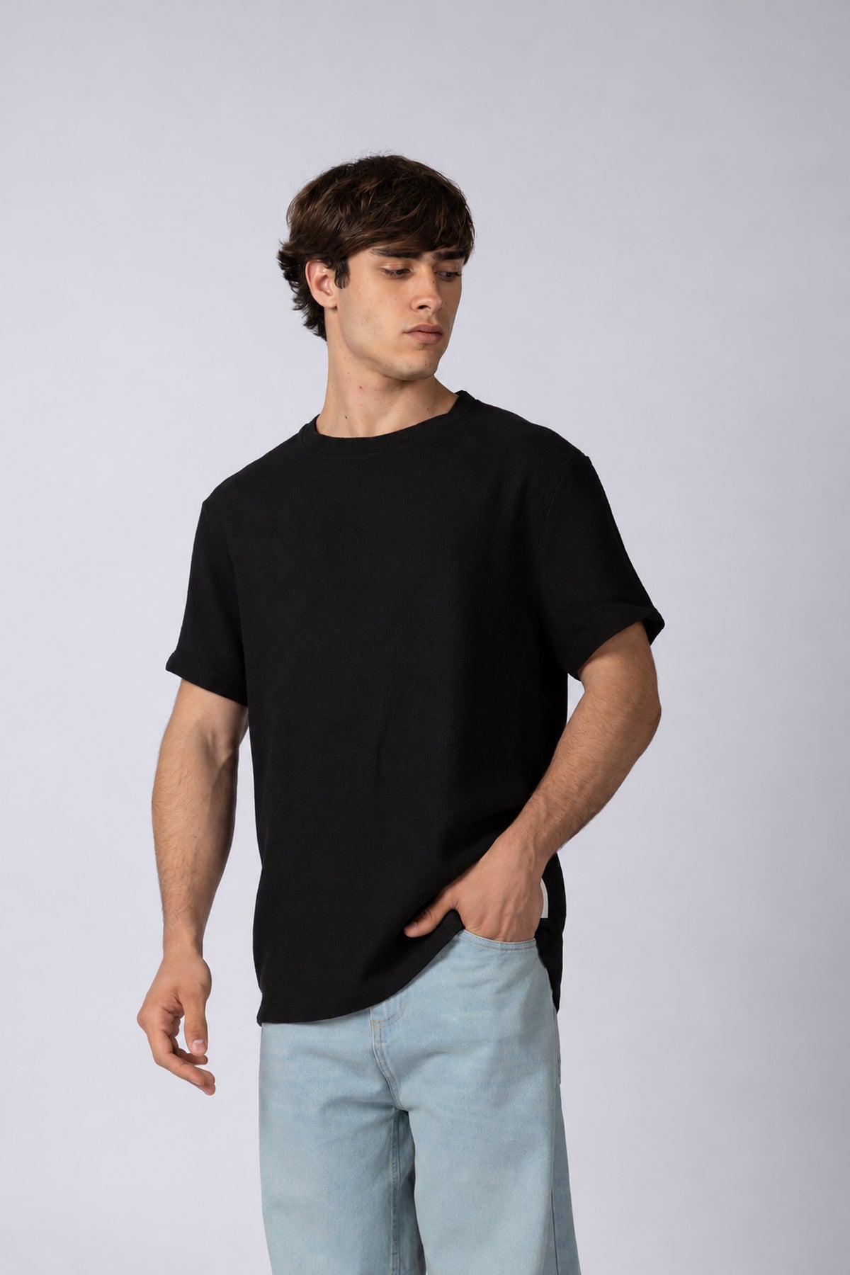 Remera Lino Giel Negra