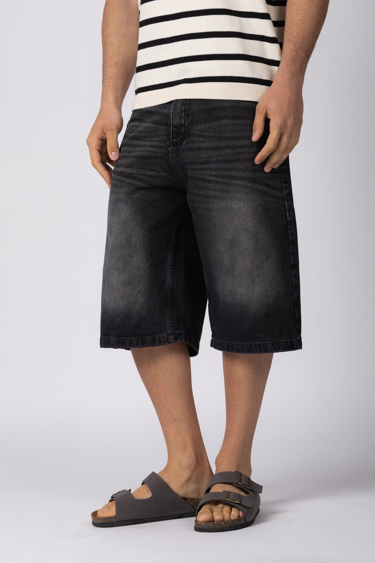 Bermuda Jean Baggy Draw Negra