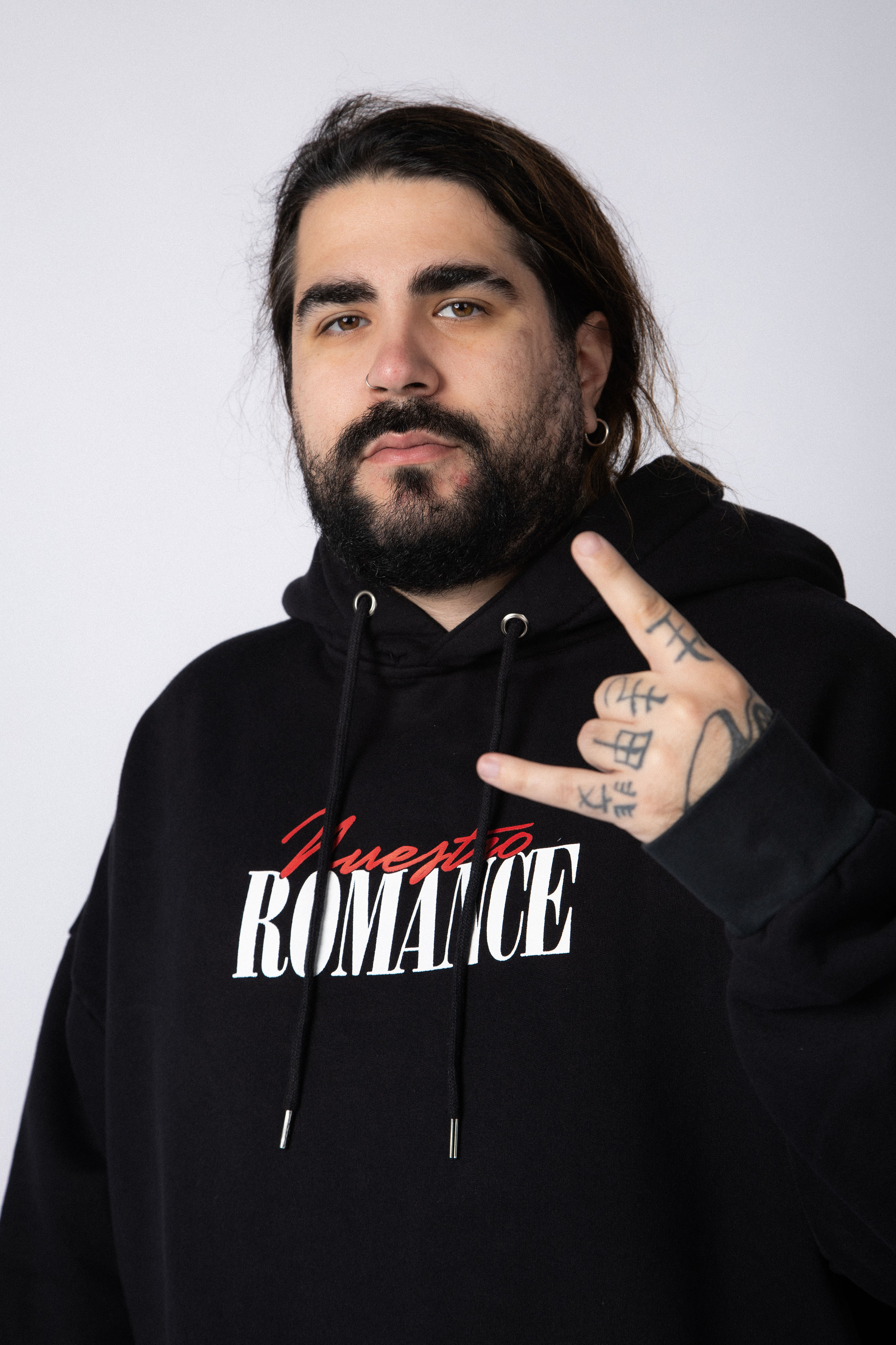 Buzo Canguro Romance Negro