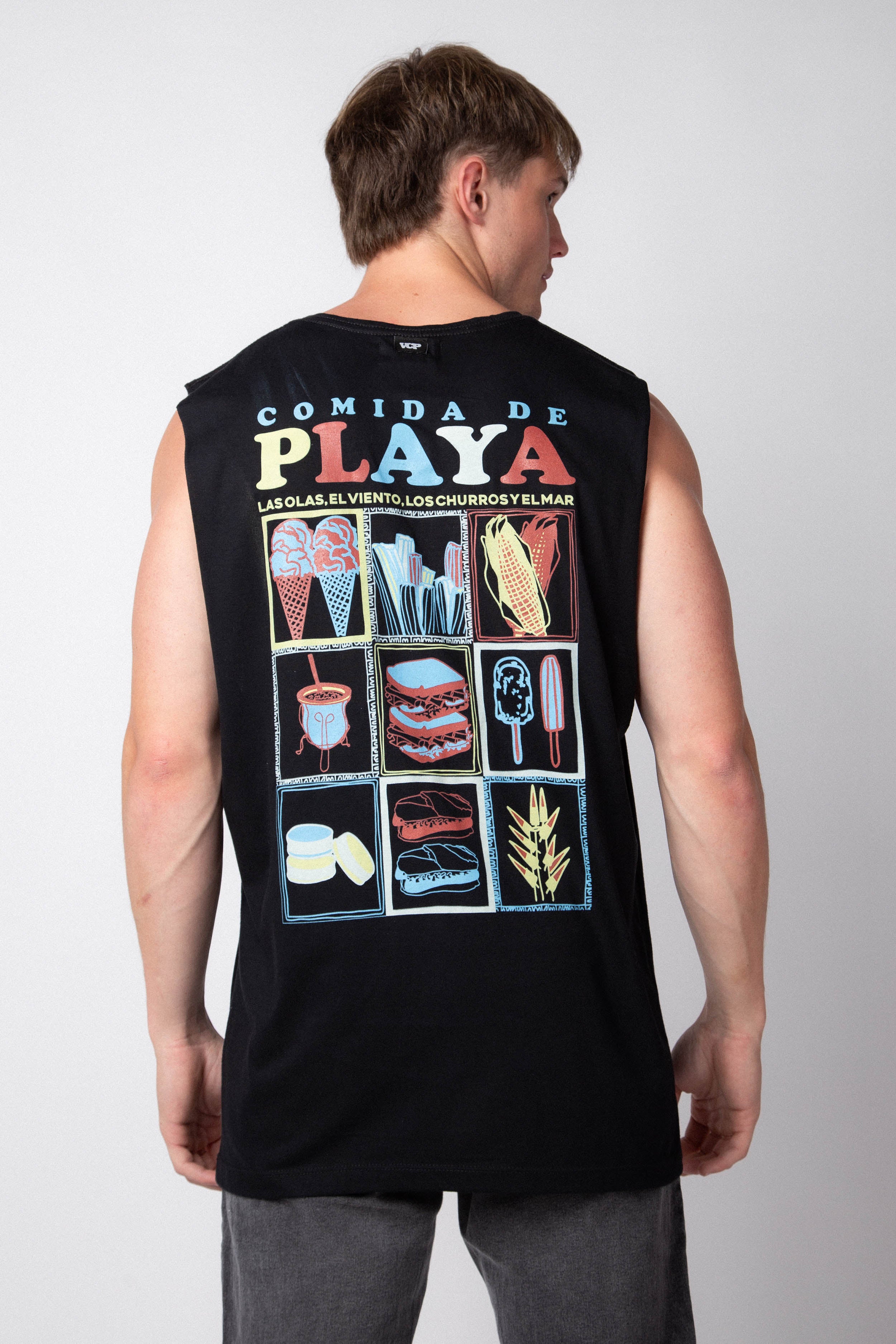 Musculosa Sudadera Olas Negra