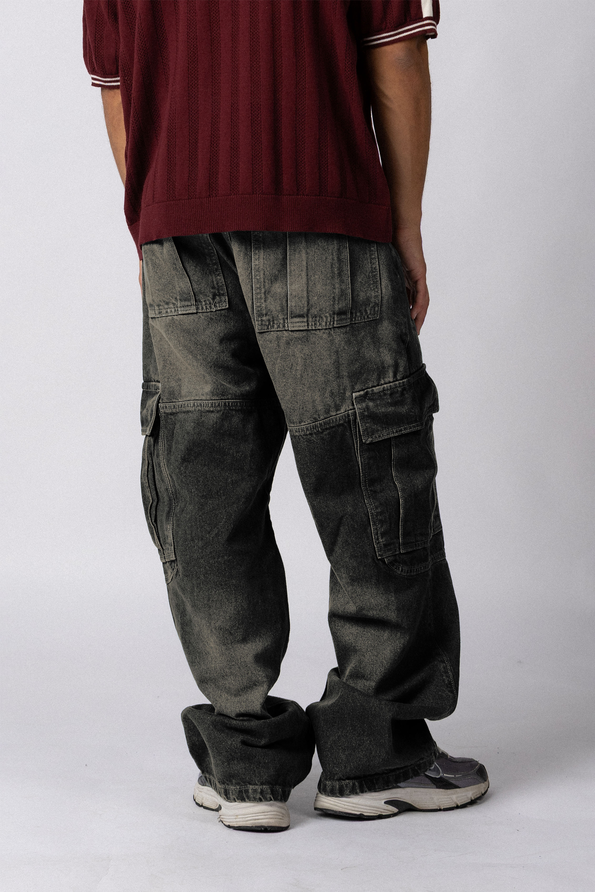 Jean Baggy Cargo Raw Oxid Black