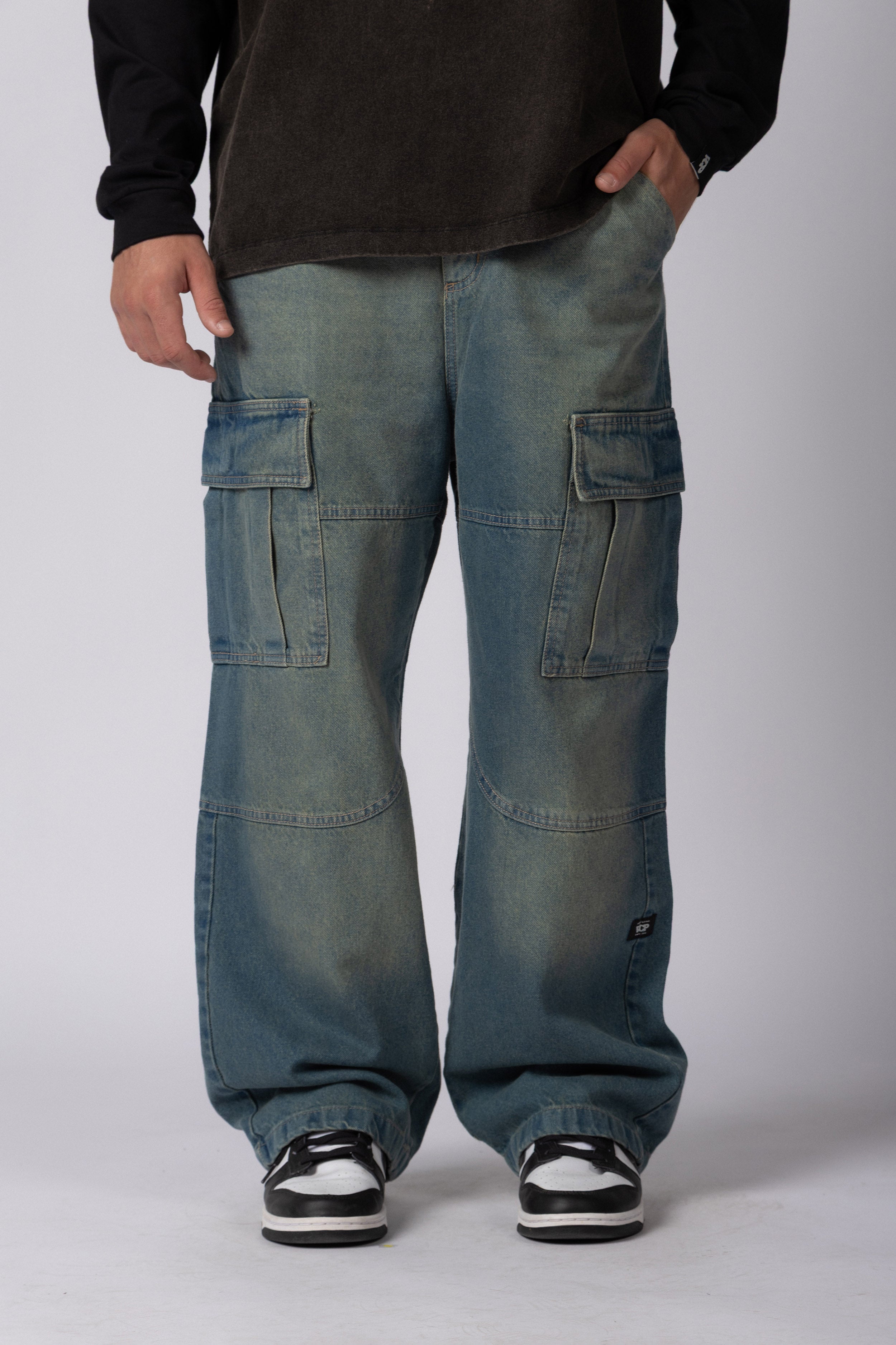 Jean Baggy Cargo Raw Oxid Blue