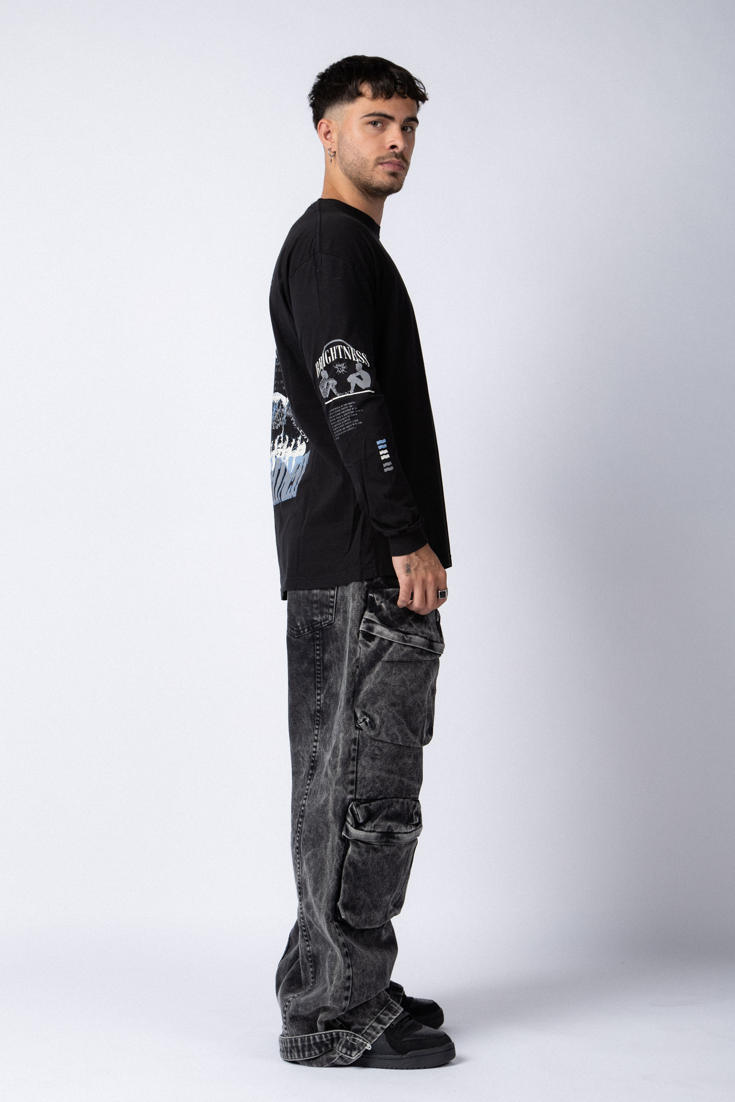 Remera Manga Larga Bright Negra