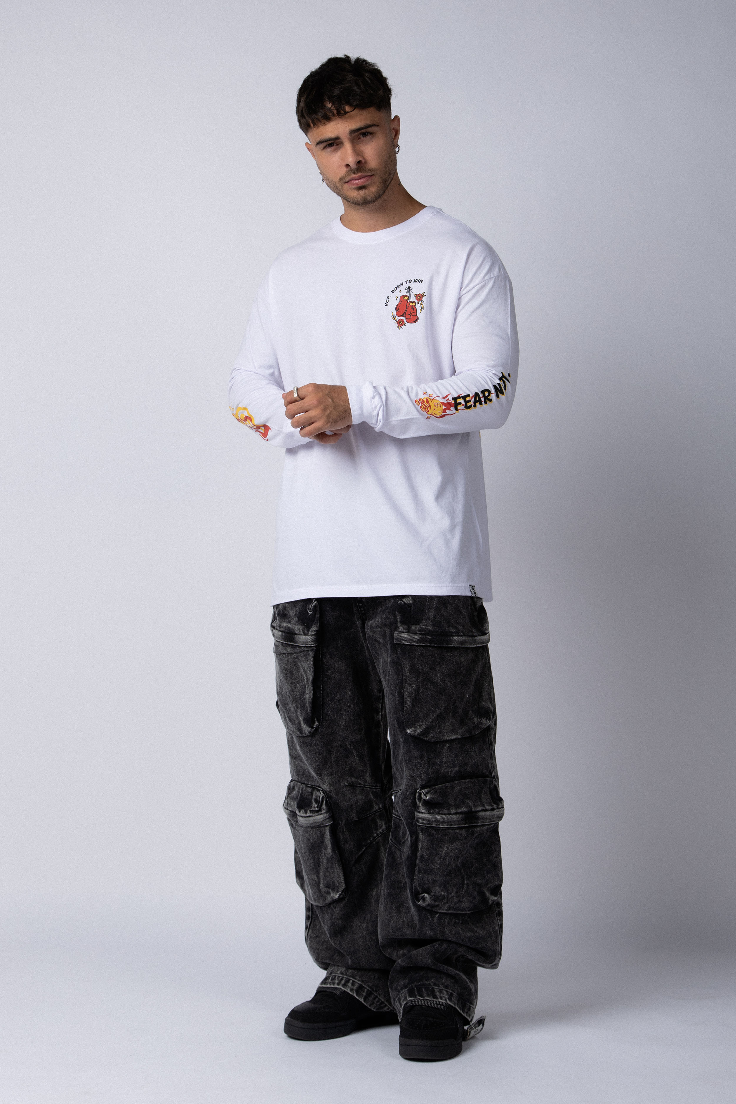 Remera Manga Larga Fear Blanca