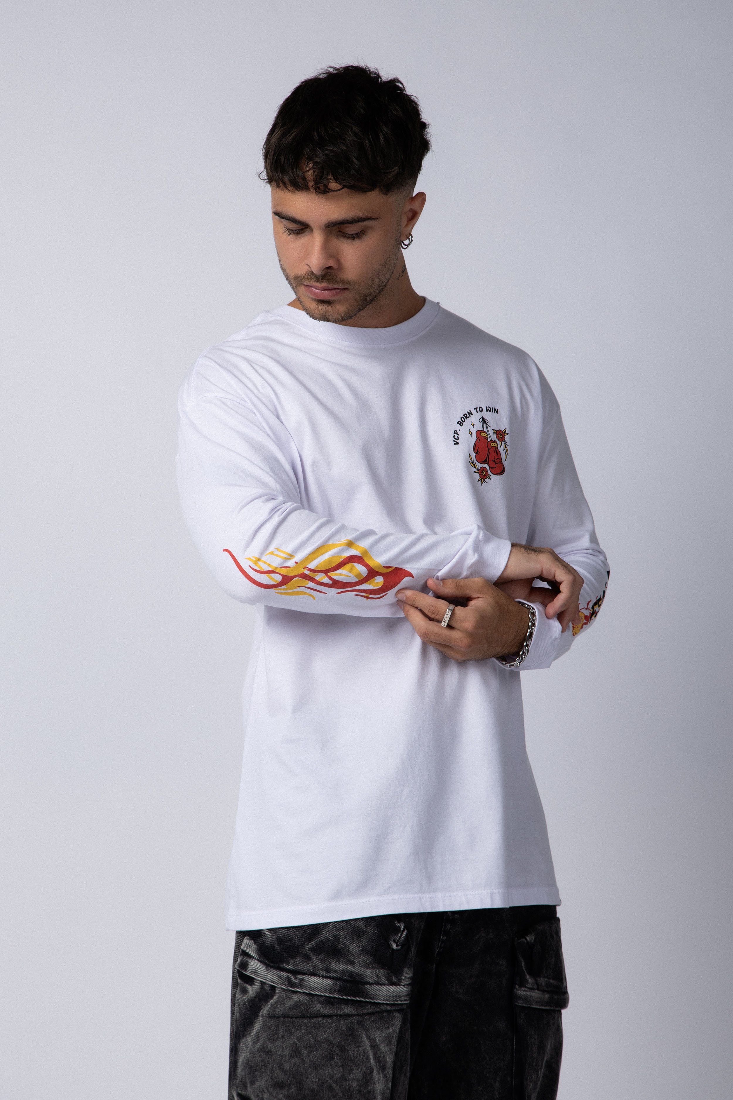 Remera Manga Larga Fear Blanca