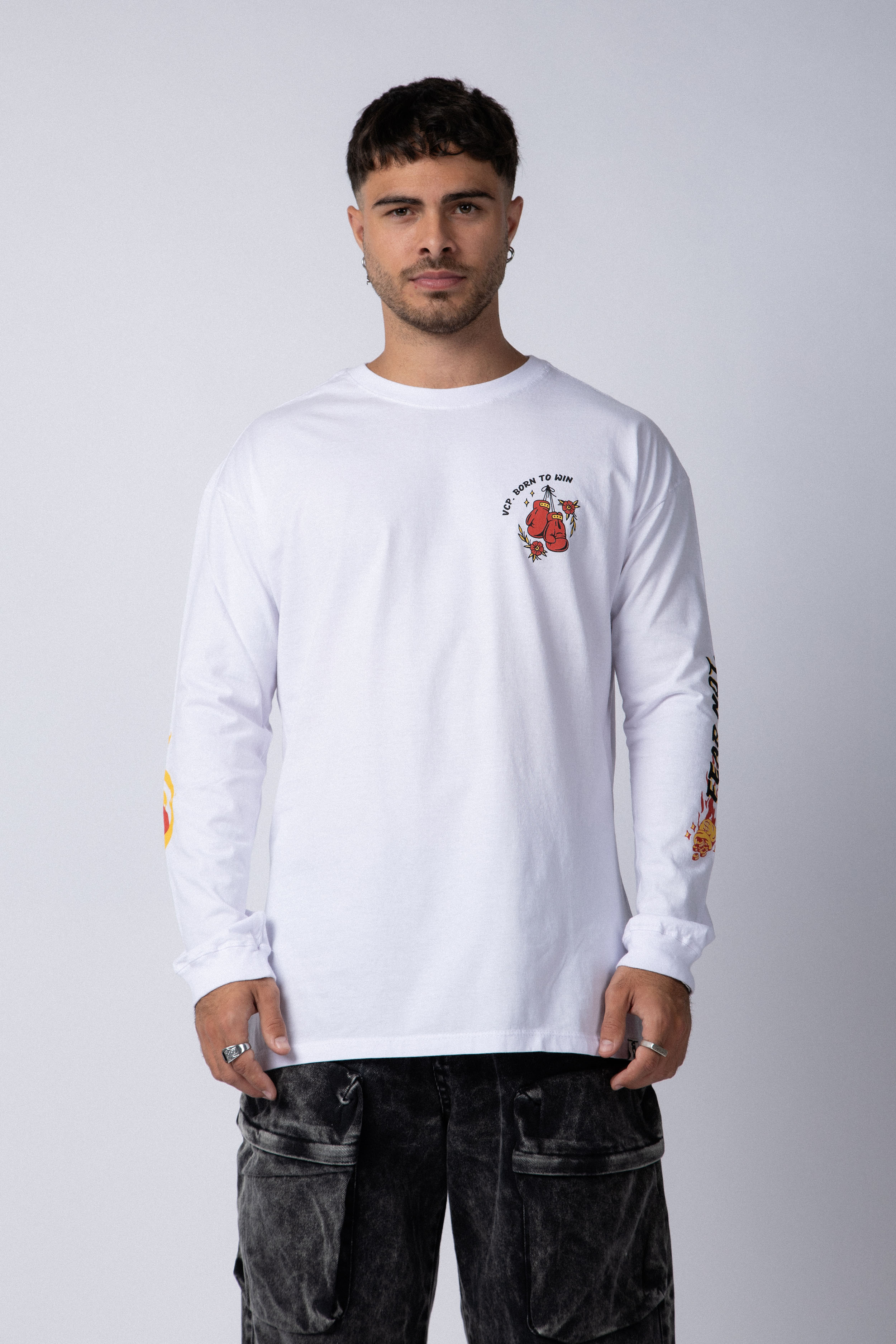 Remera Manga Larga Fear Blanca