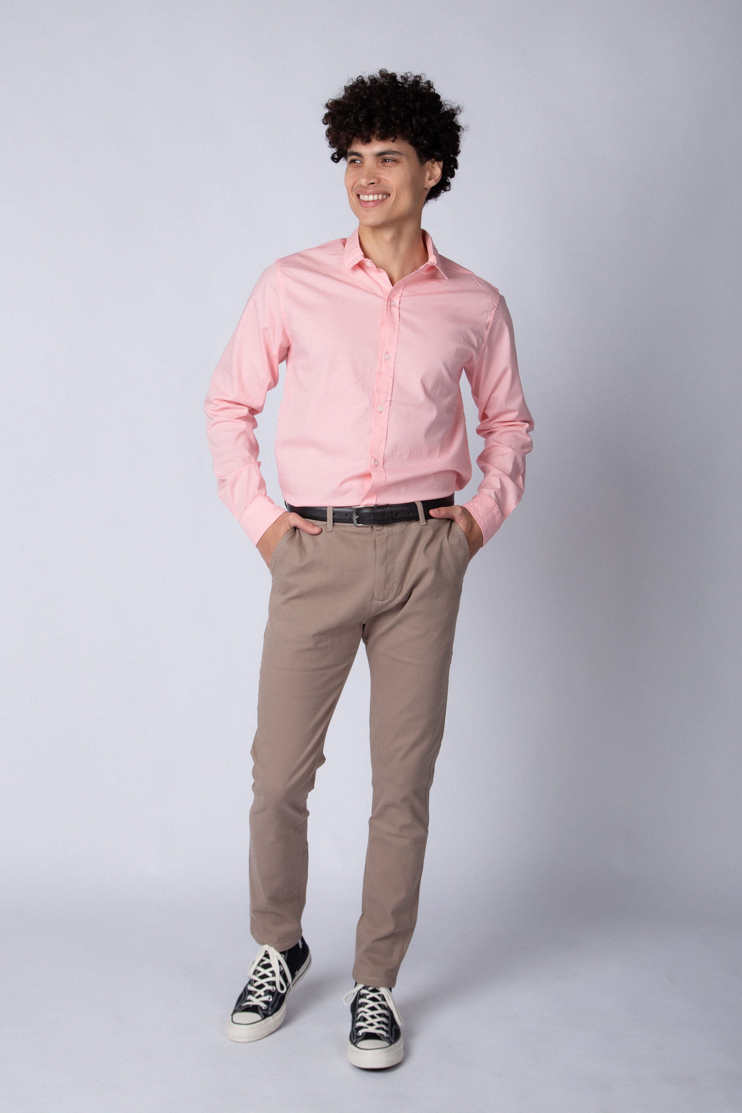Camisa Manga Larga Clasica Rosa