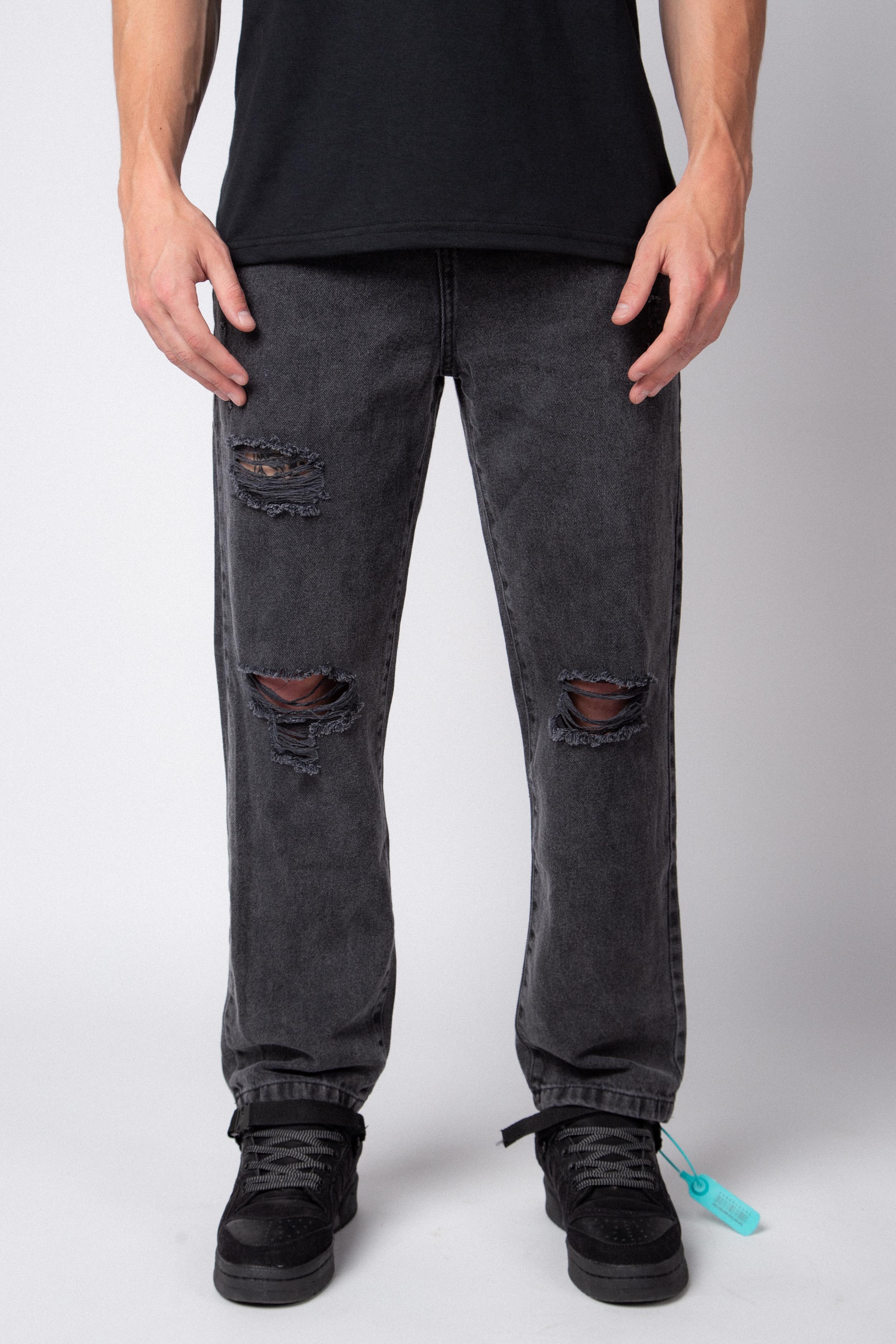 Jean Mom Shelby Smoked Stone