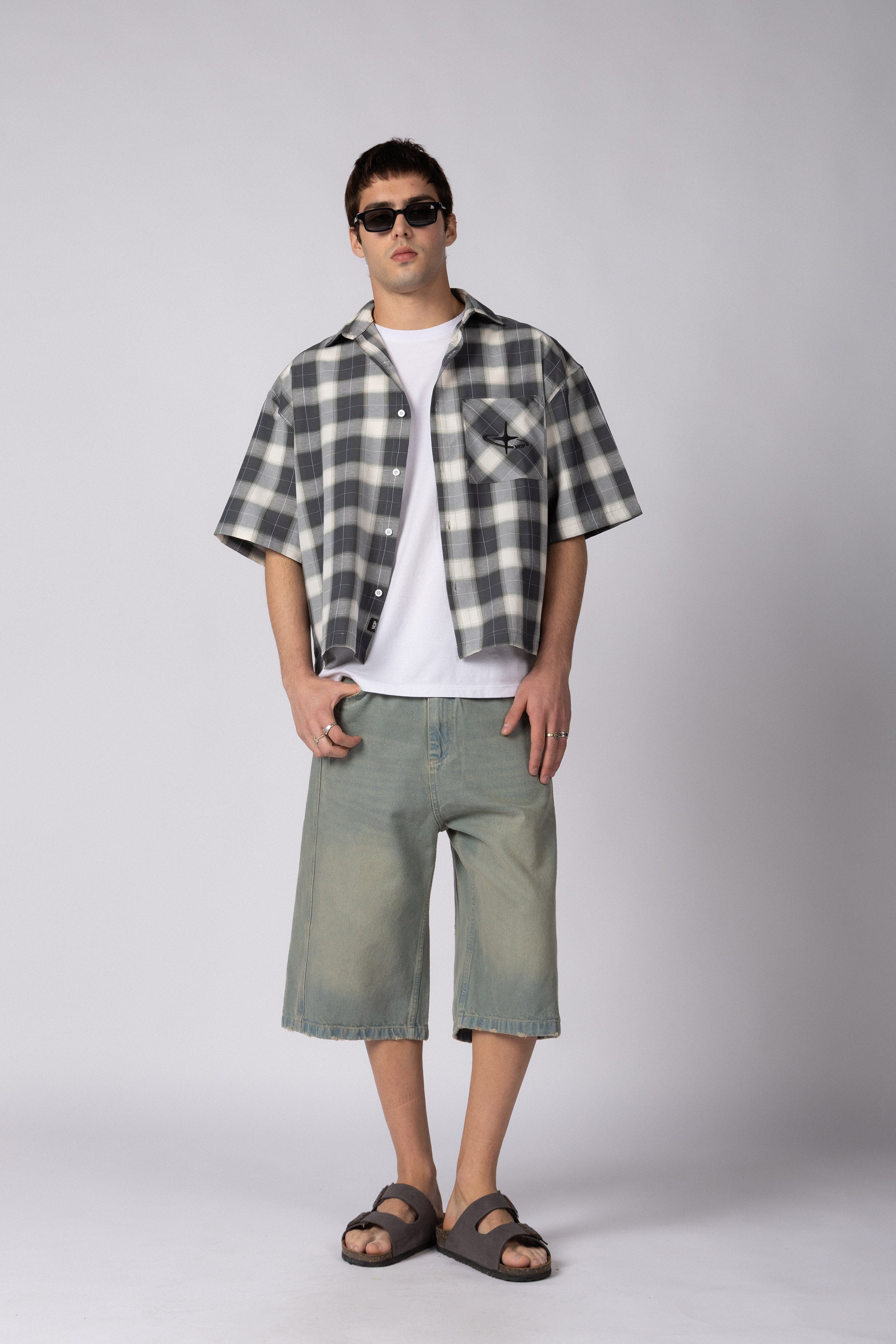 Camisa Manga Corta Fey Stack Gris