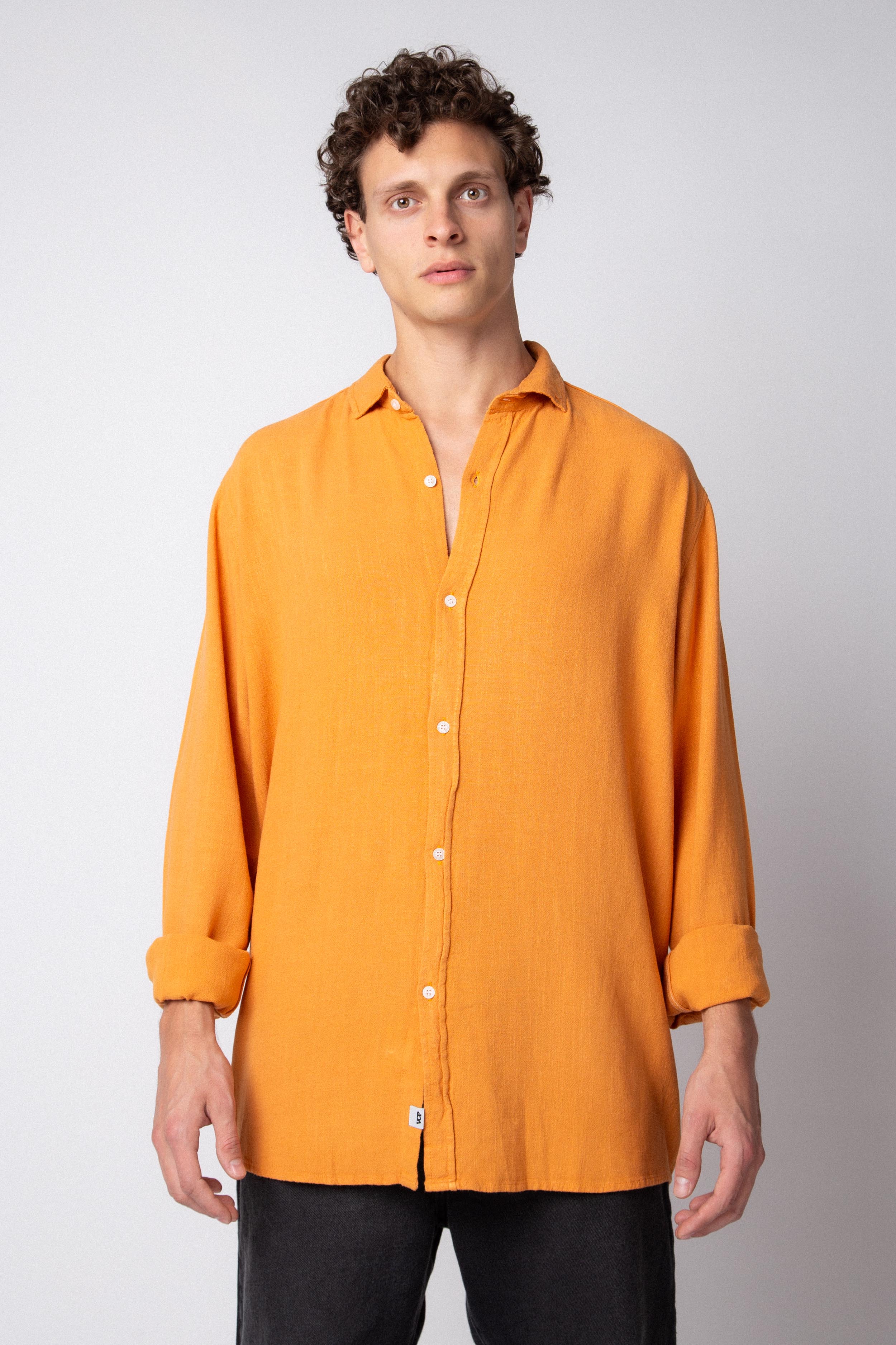 Camisa Manga Larga Lino Grau Terracota