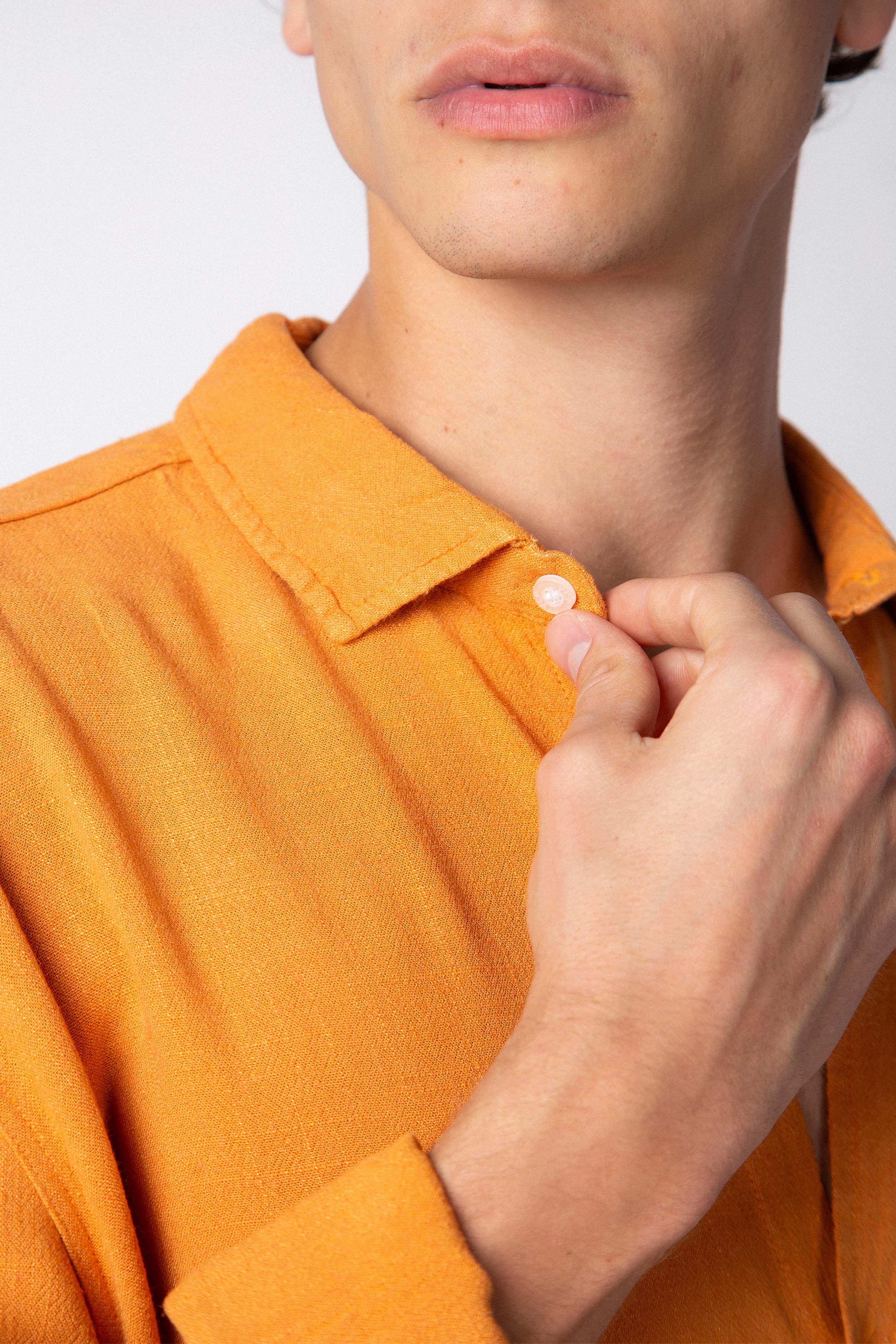 Camisa Manga Larga Lino Grau Terracota