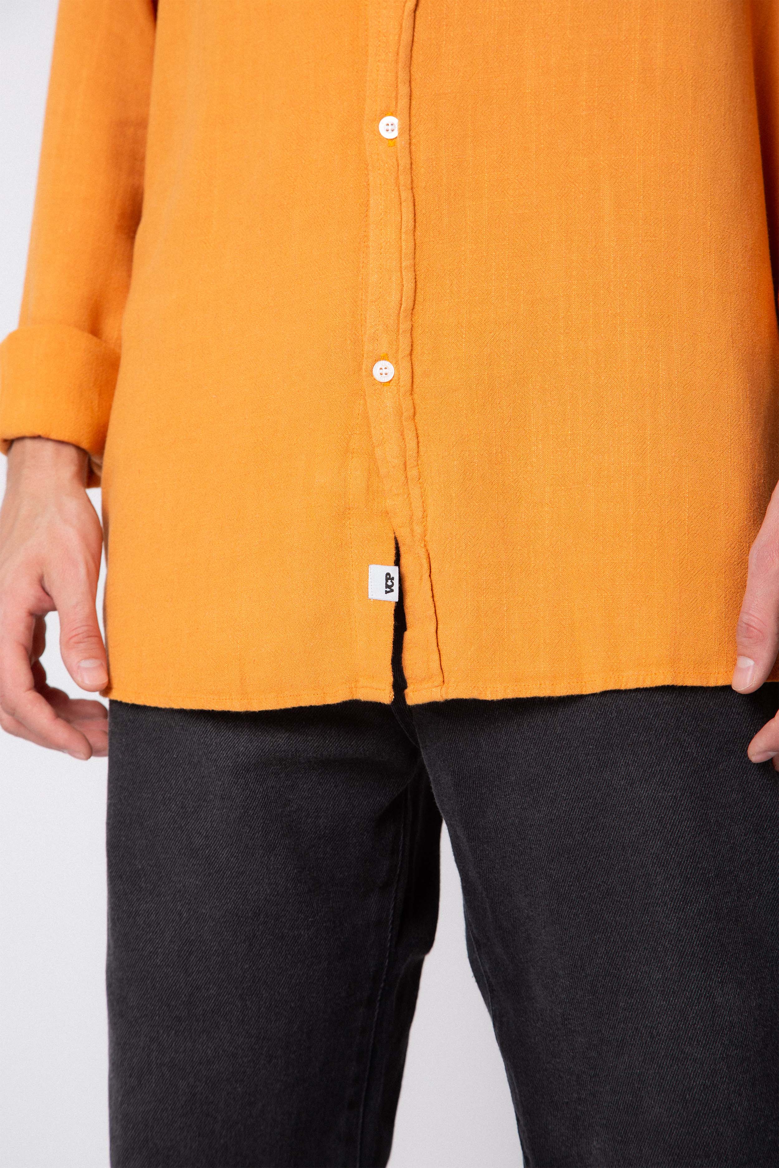 Camisa Manga Larga Lino Grau Terracota