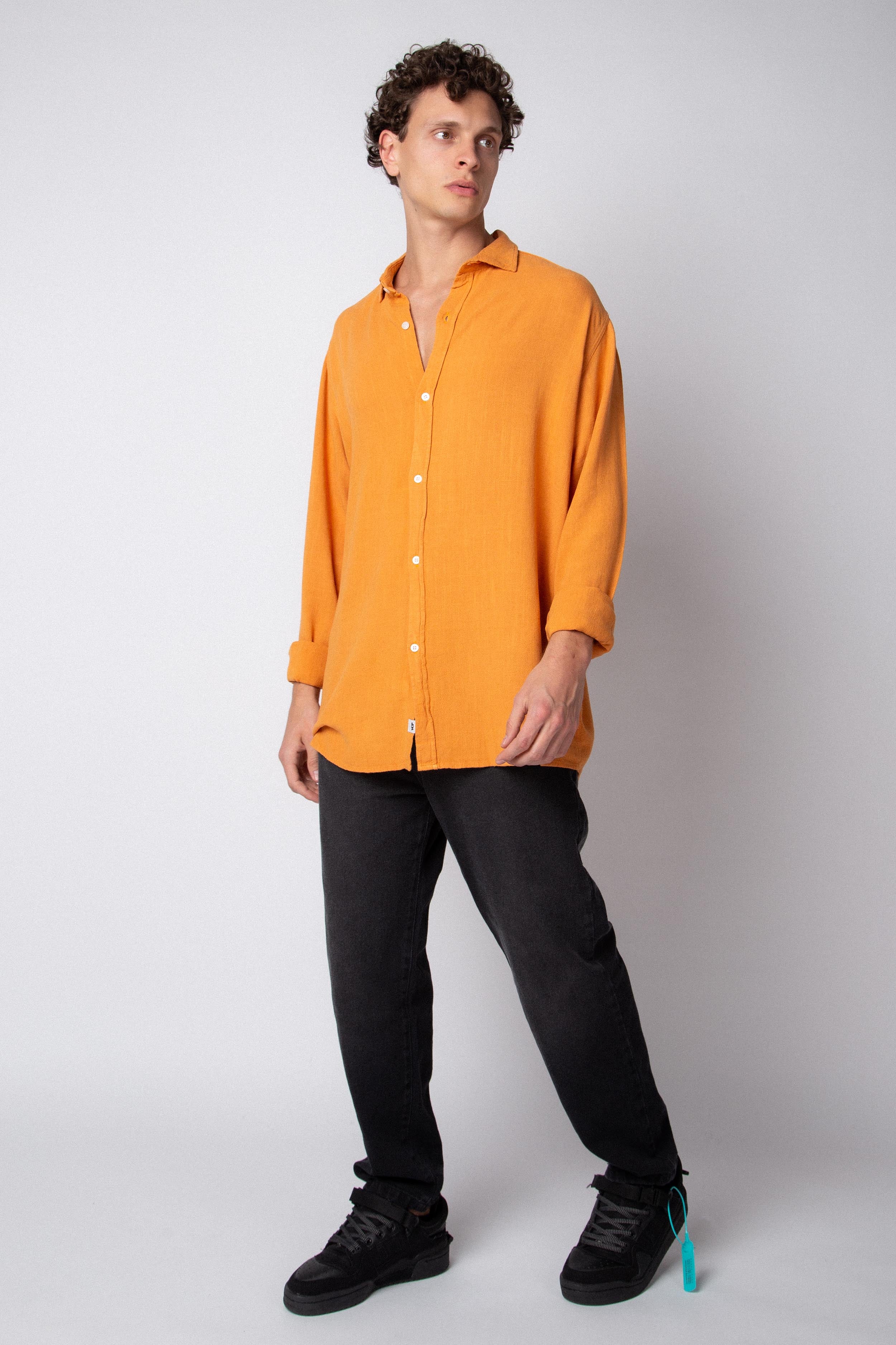 Camisa Manga Larga Lino Grau Terracota