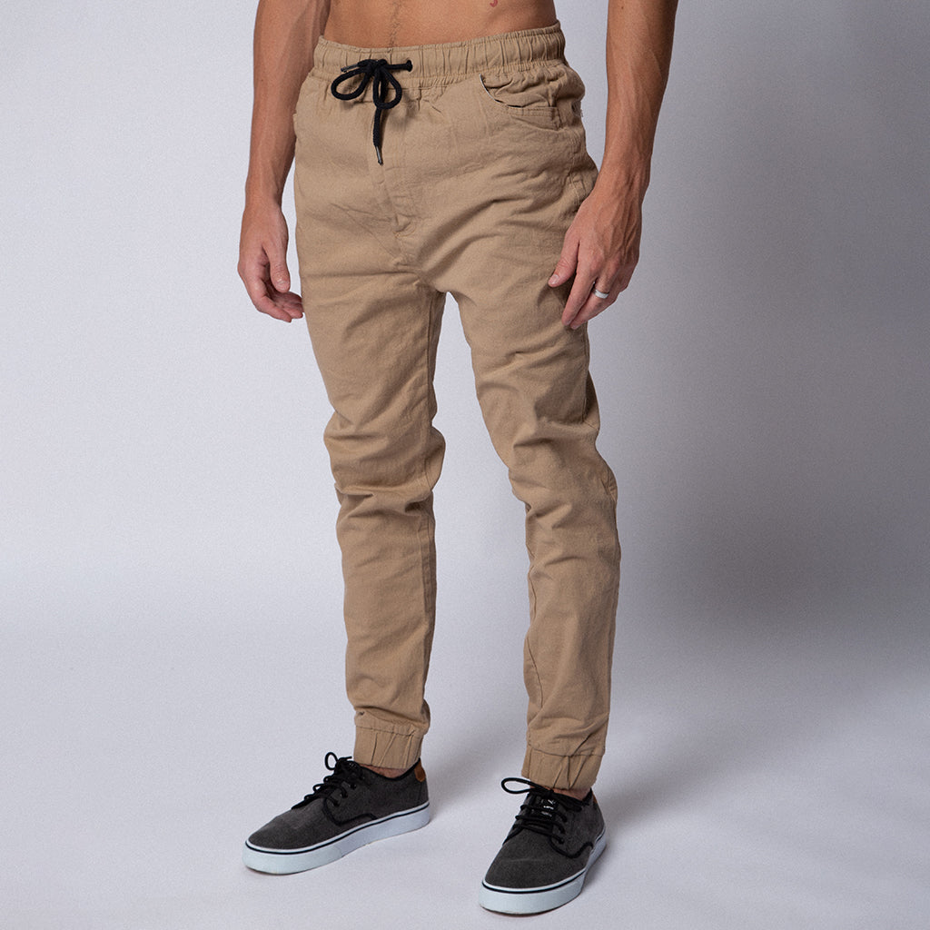 Jogger Slim-Fit Gabardina Beige