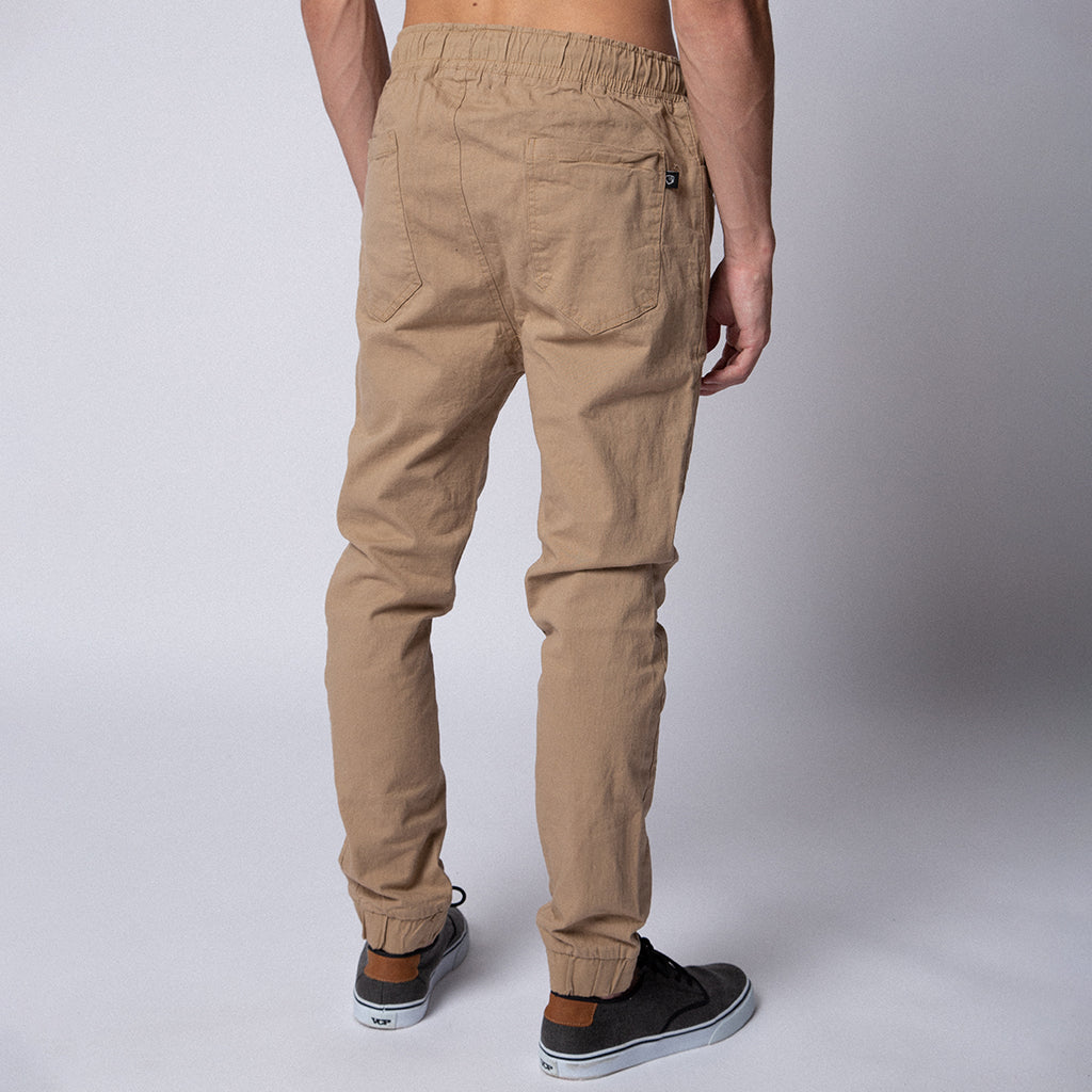 Jogger Slim-Fit Gabardina Beige