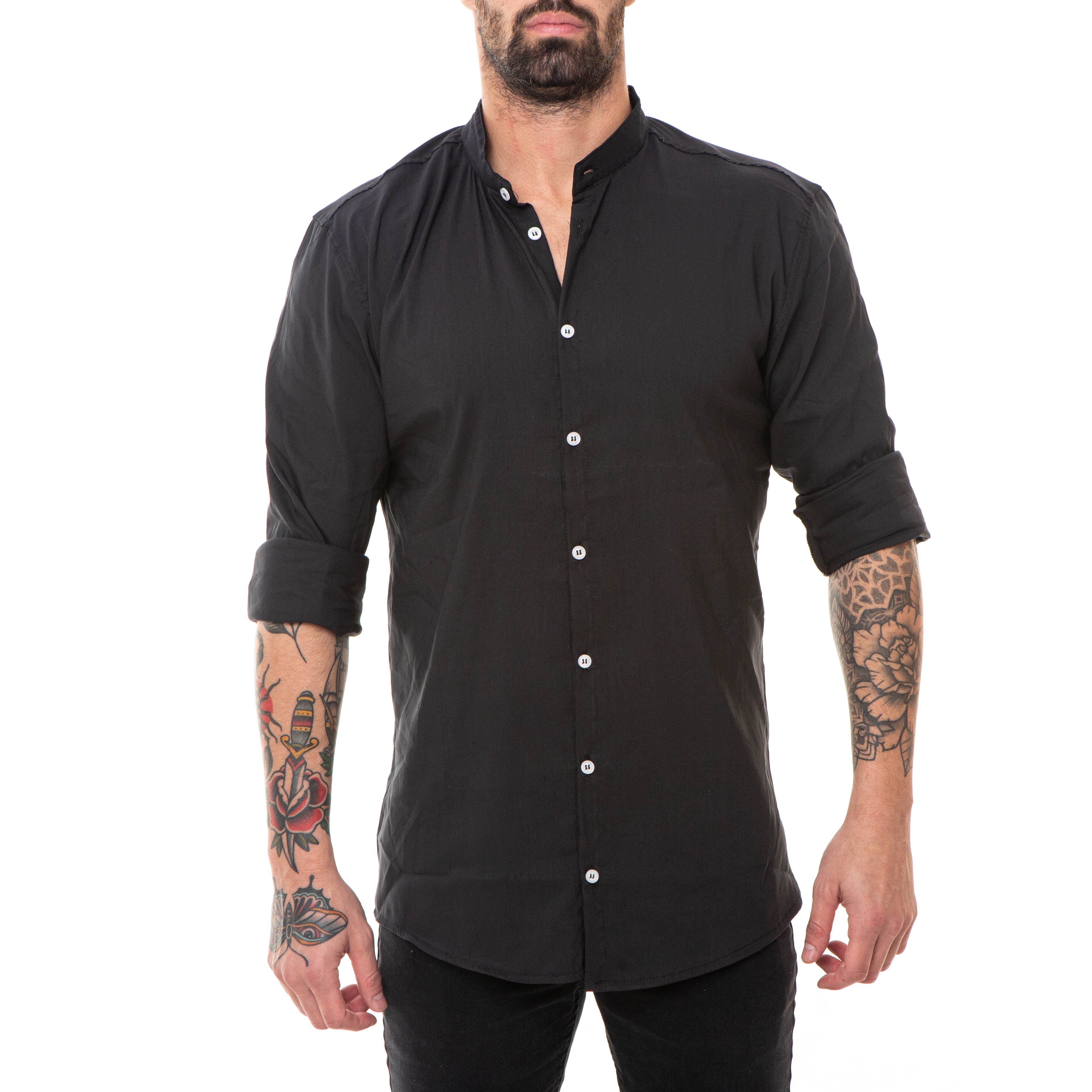 Camisa Manga Larga Mao Negra