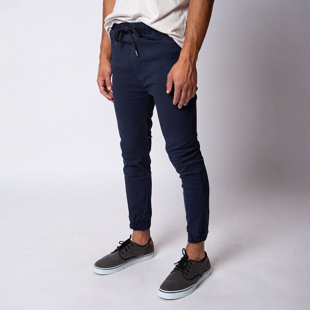 Jogger Slim-Fit Gabardina Marino
