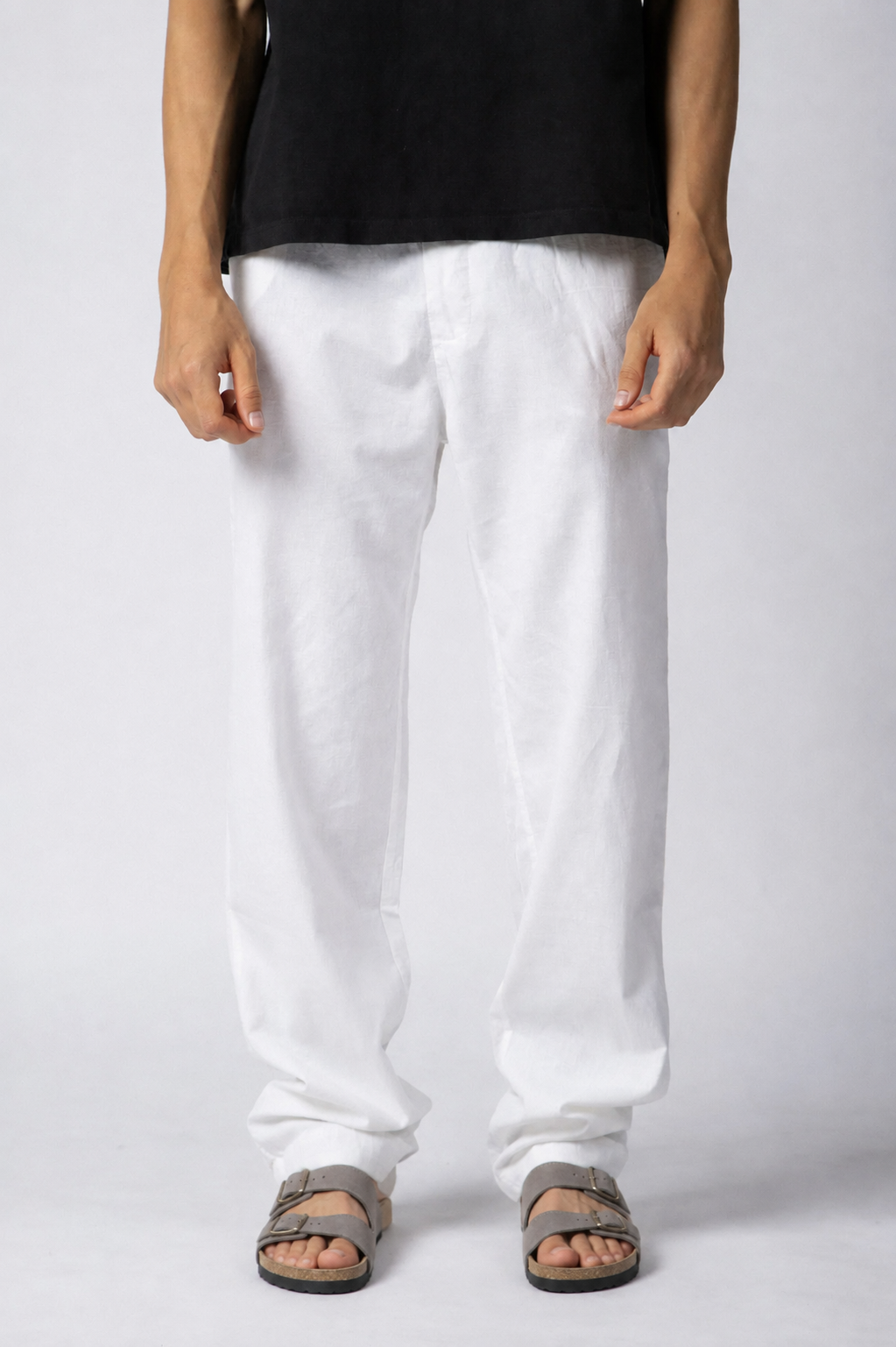 Pantalon Lino Taranis Blanco