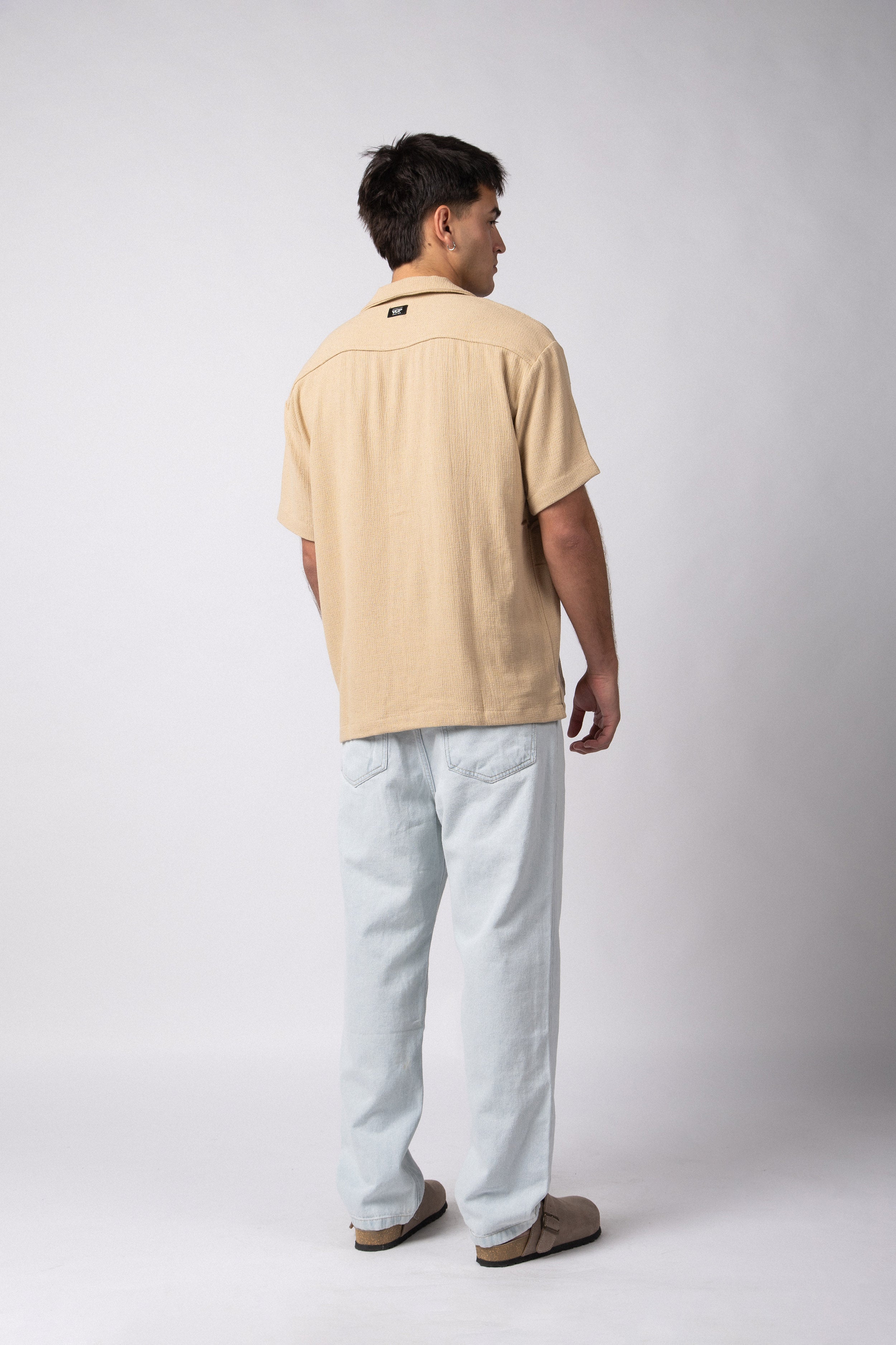 Camisa Manga Corta Lino Mont Arena