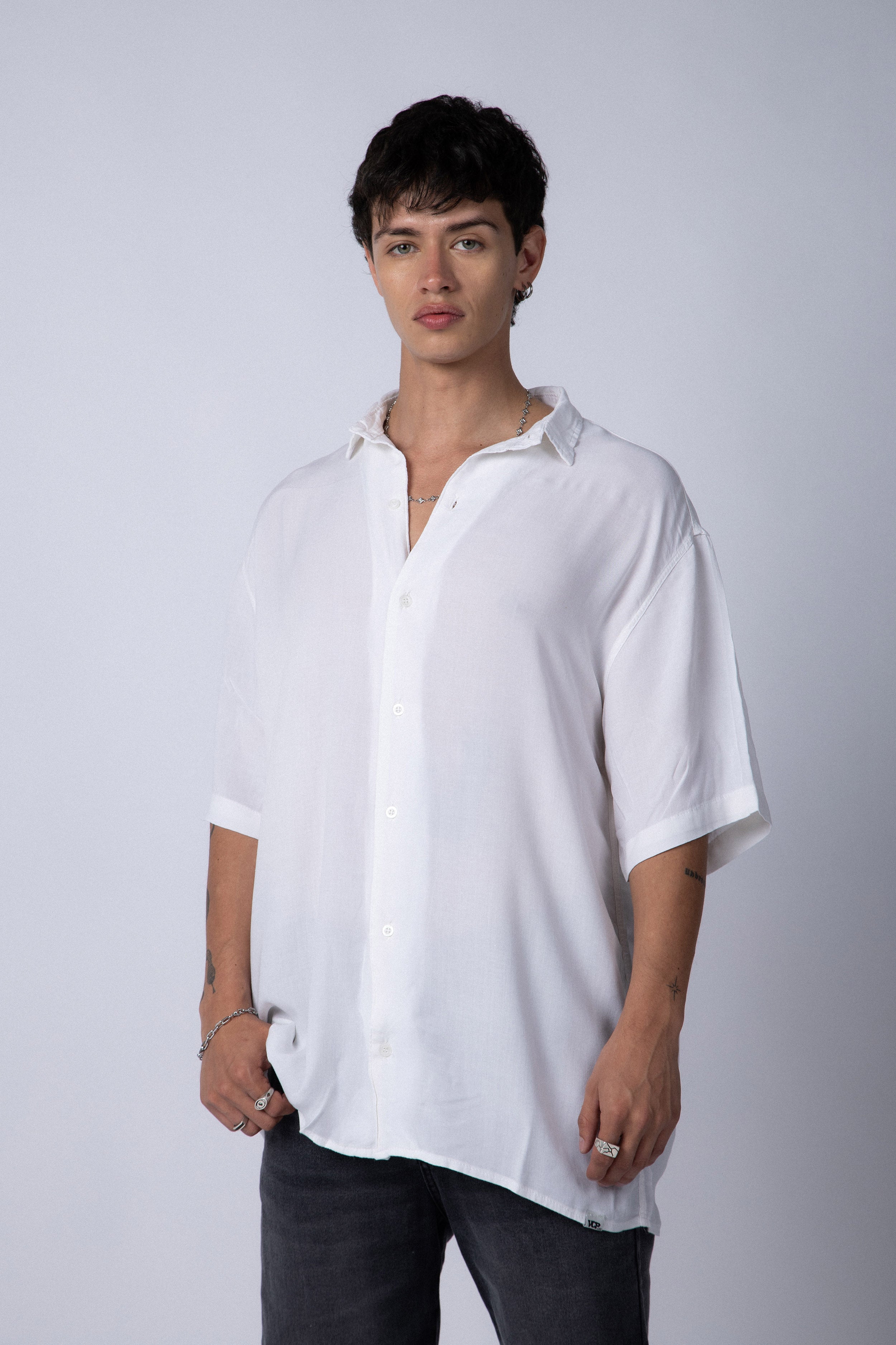 Camisa Manga Corta Kalf Blanca