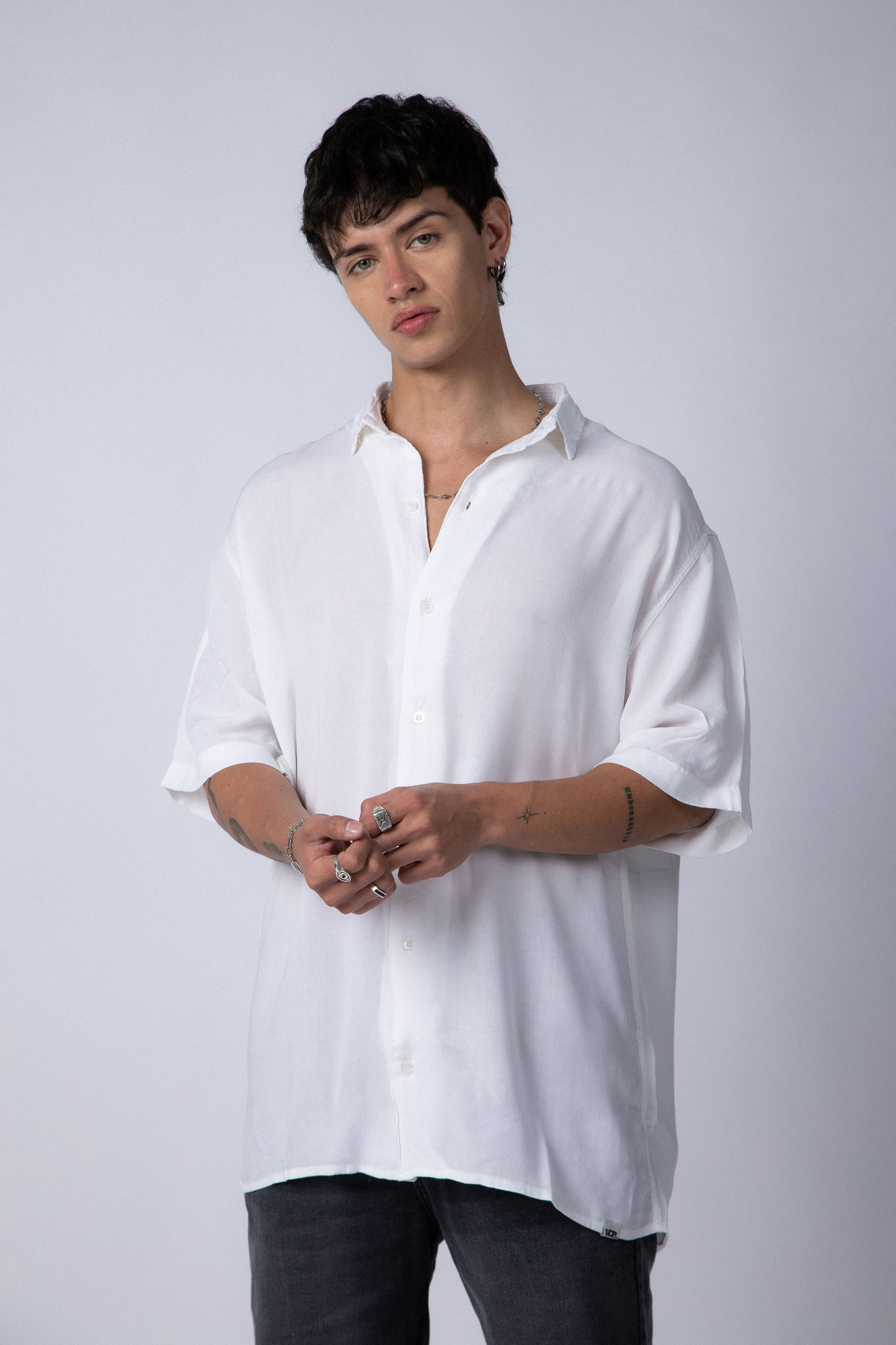 Camisa Manga Corta Kalf Blanca