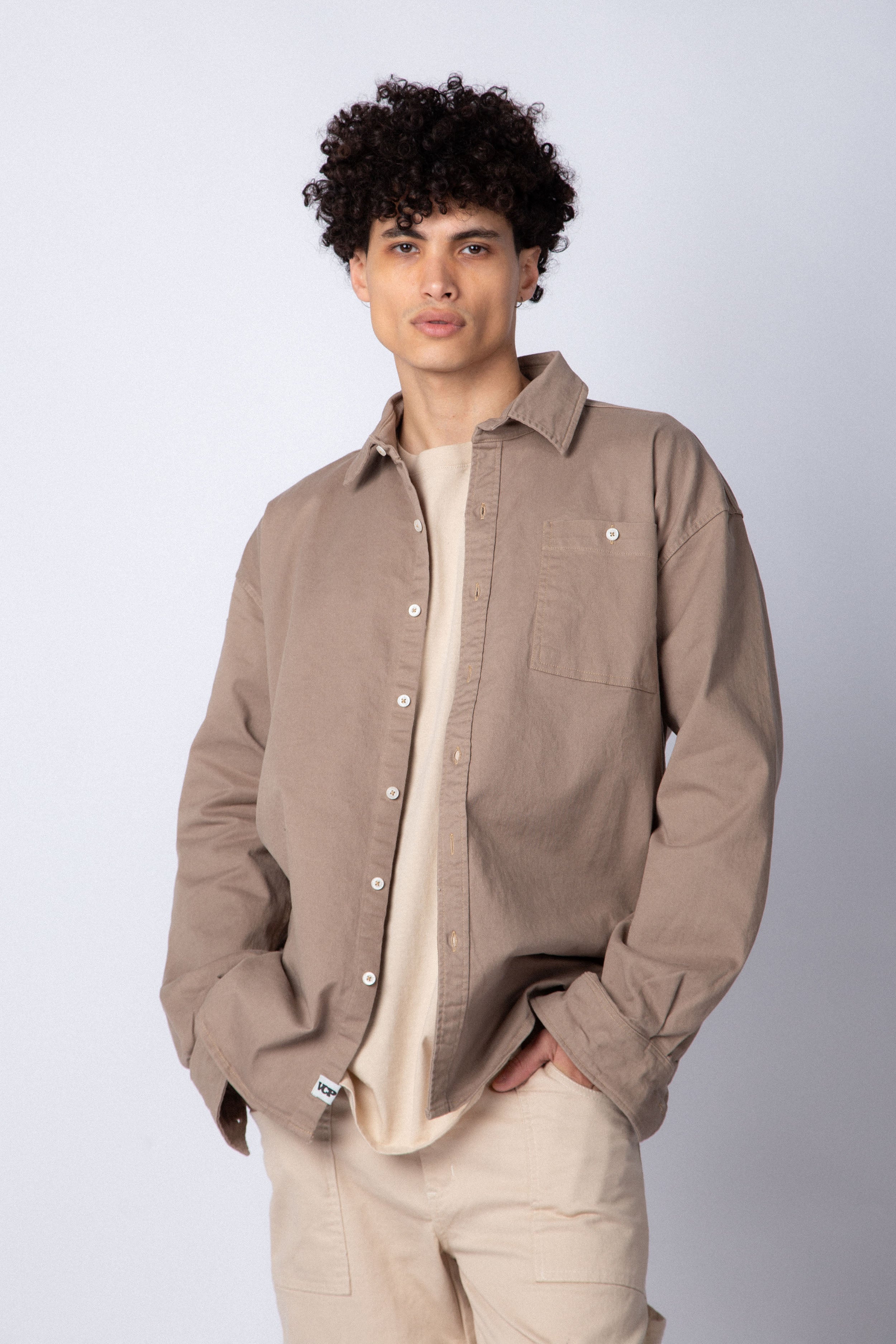 Camisa Manga Larga Bixsby Beige