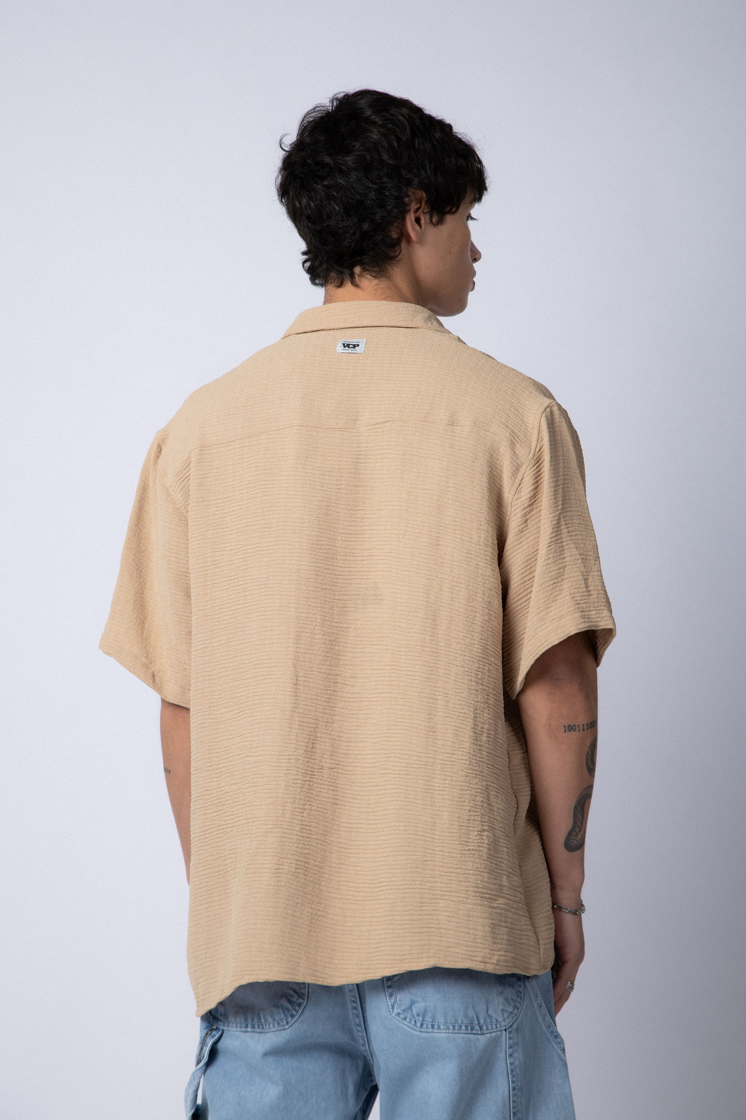 Camisa Manga Corta Made Beige