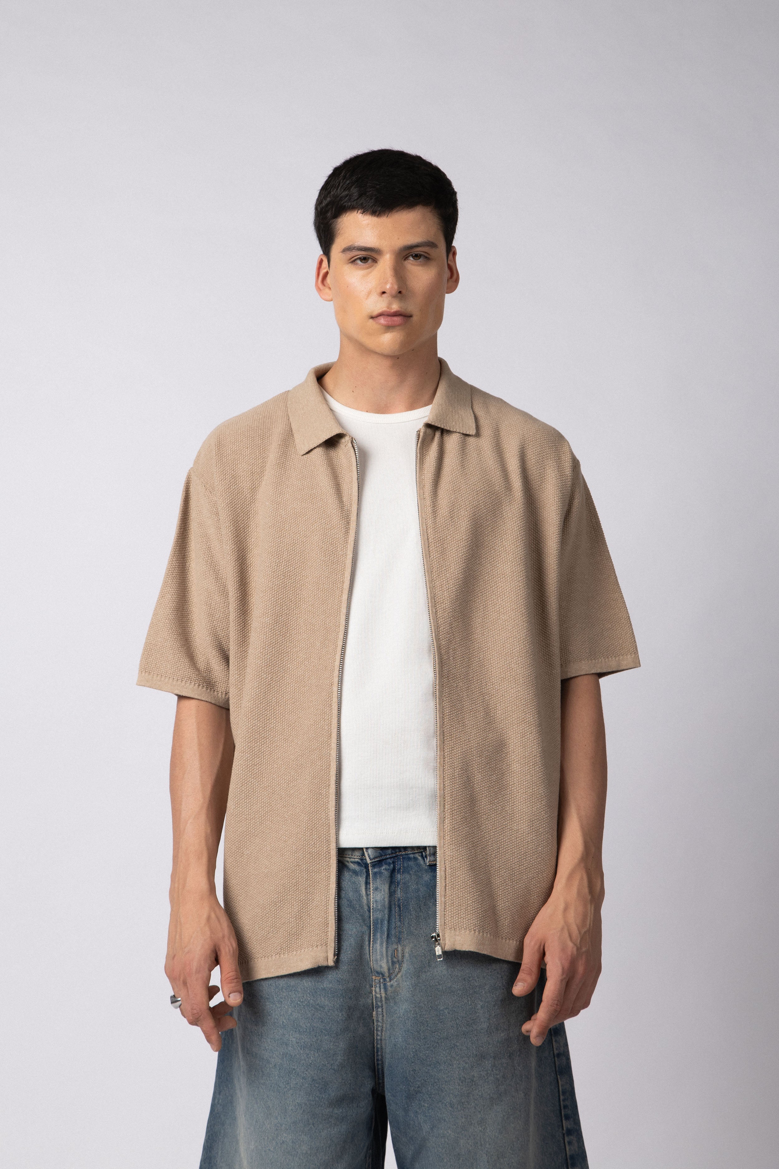 Chomba Tejida Rover Beige (c/ cierre)