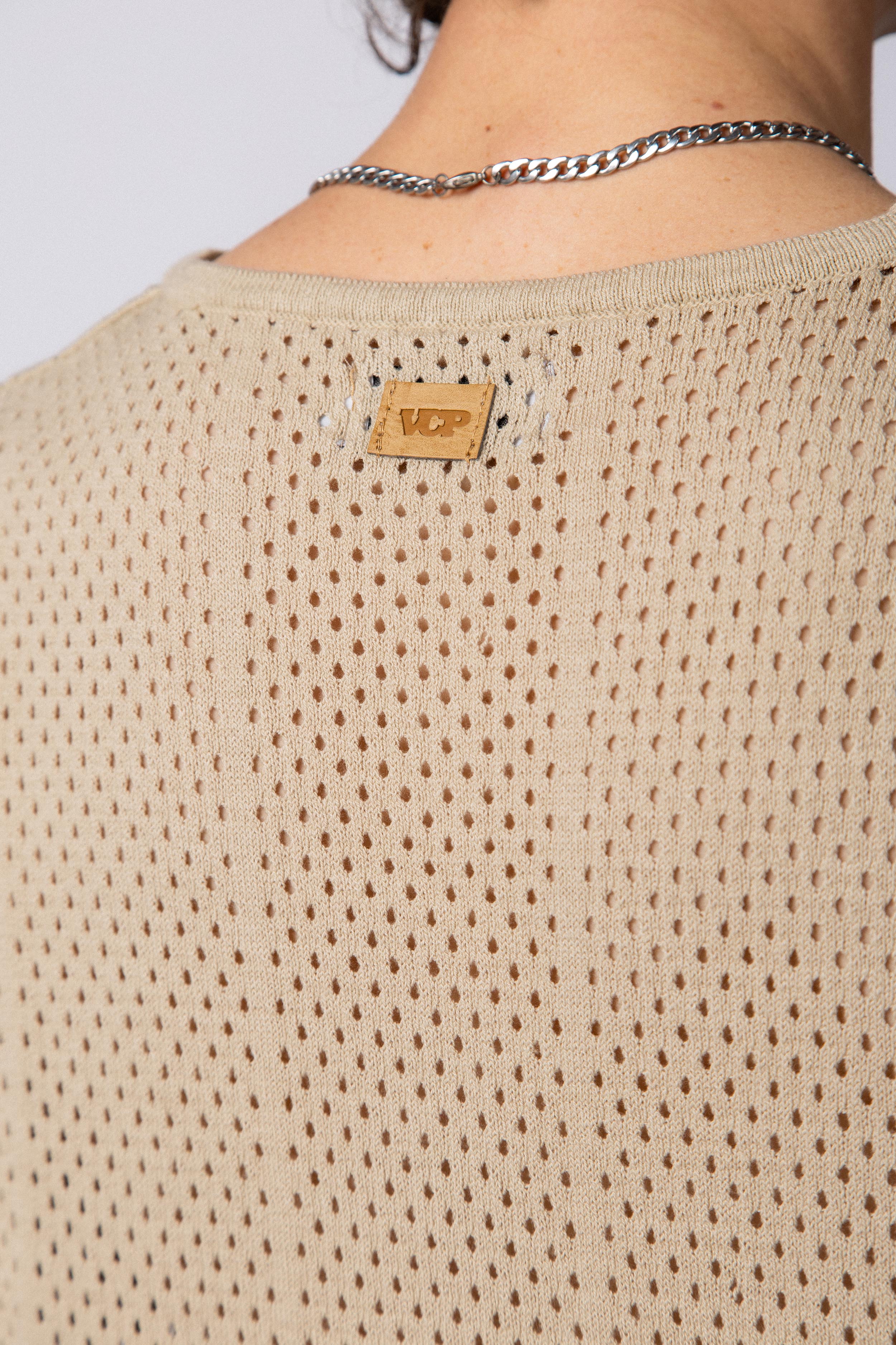 Musculosa Sudadera Tejida Palma Beige