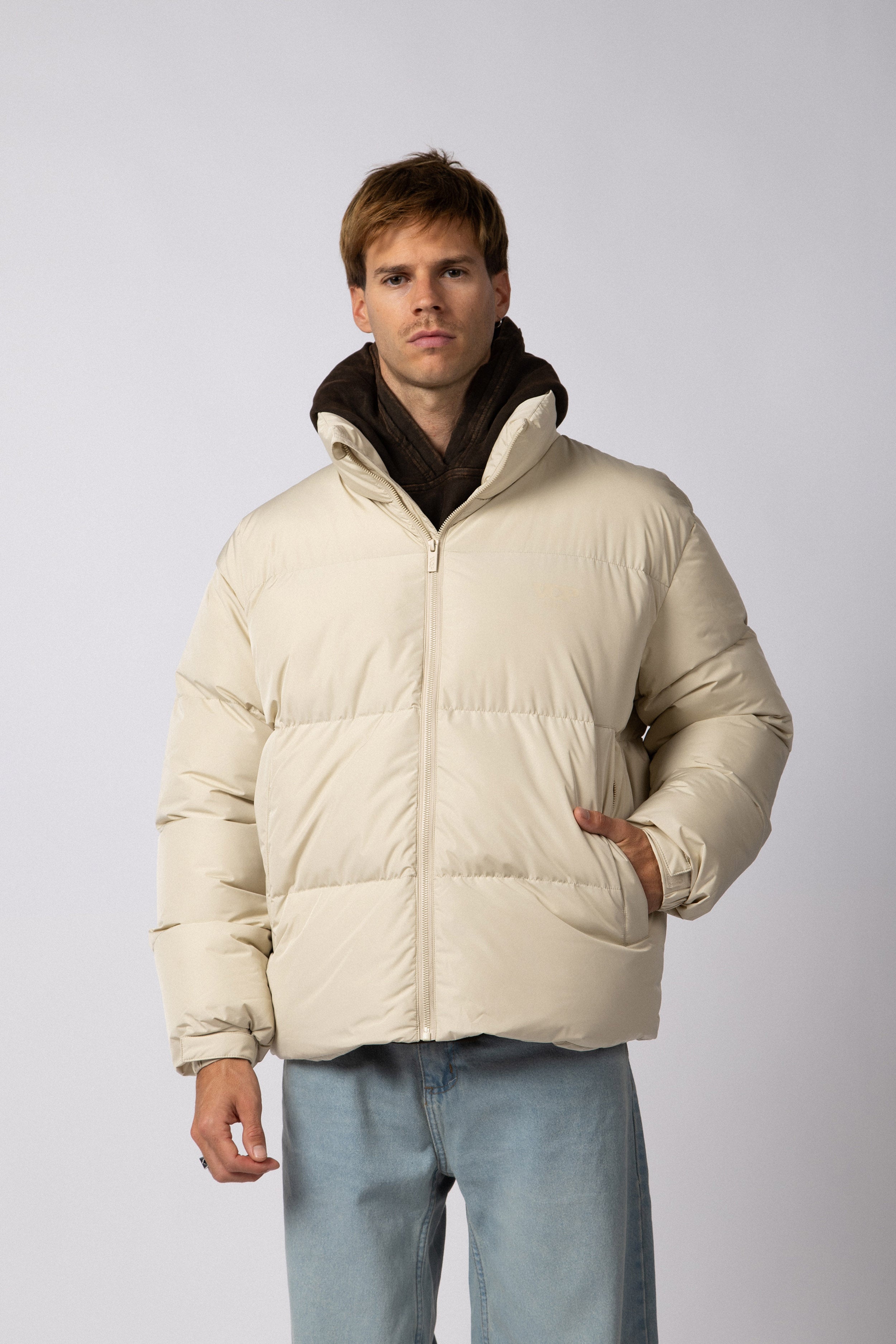 Campera Puffer Cronos Beige