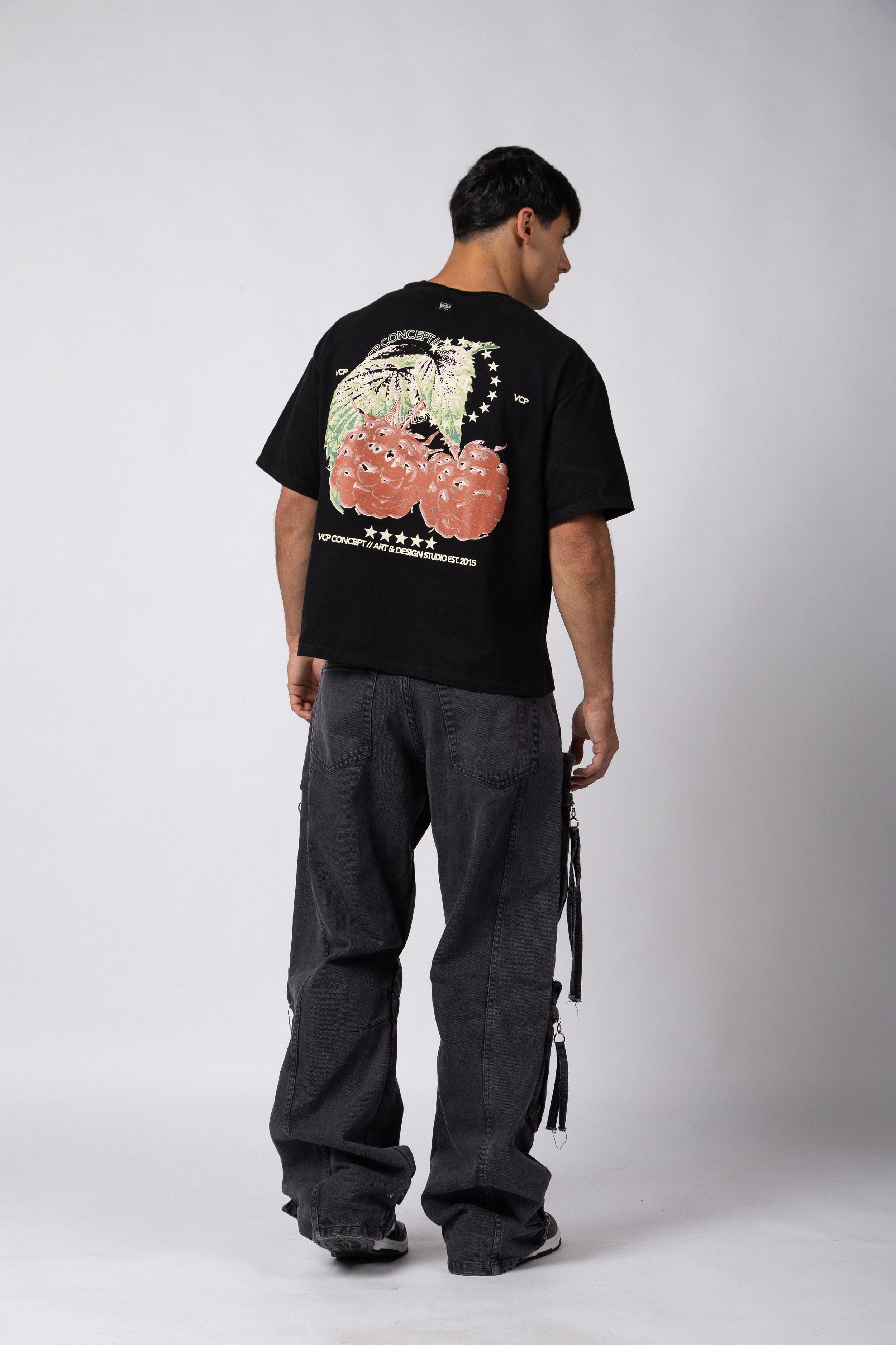 Remera Boxy Berry Negra