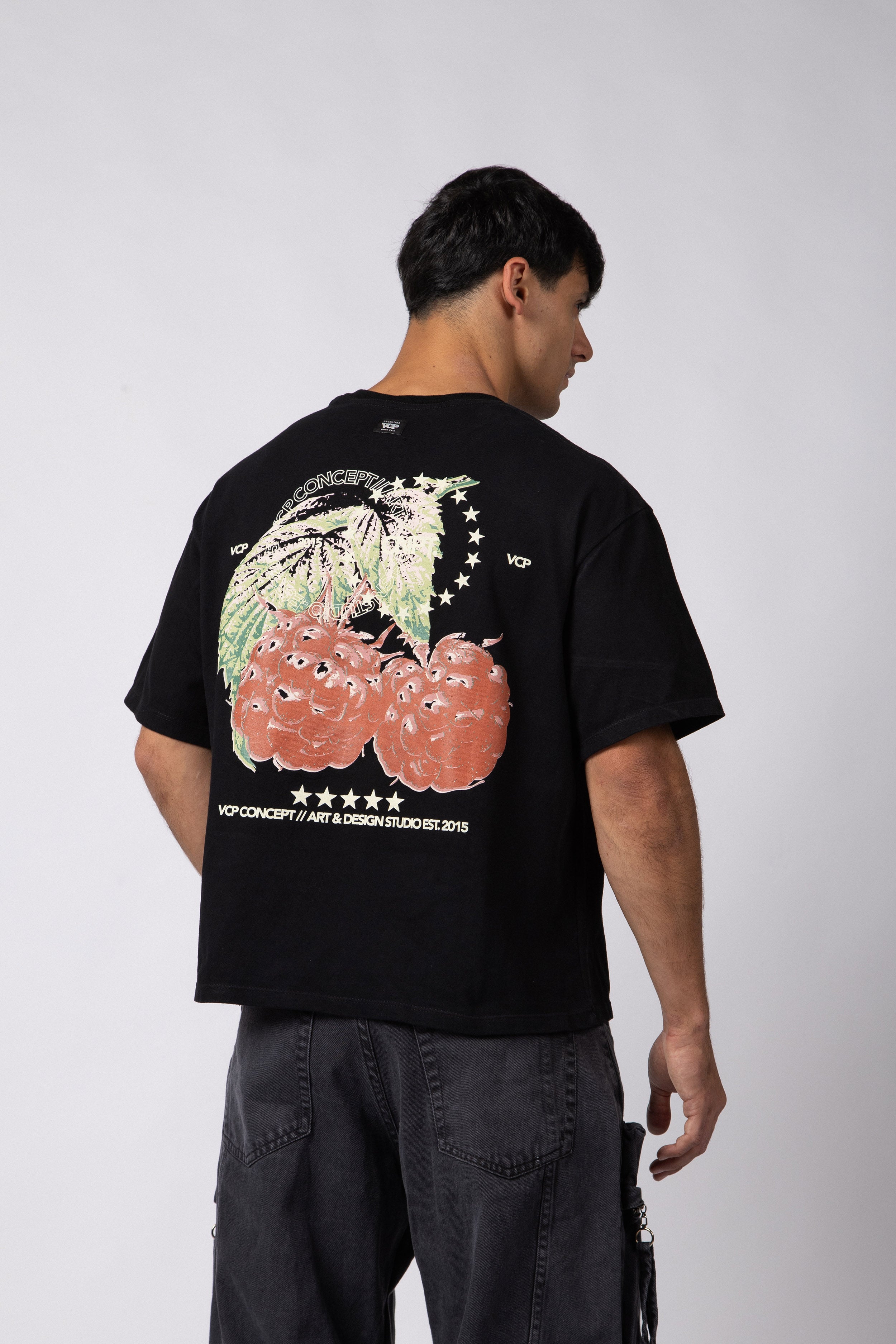 Remera Boxy Berry Negra