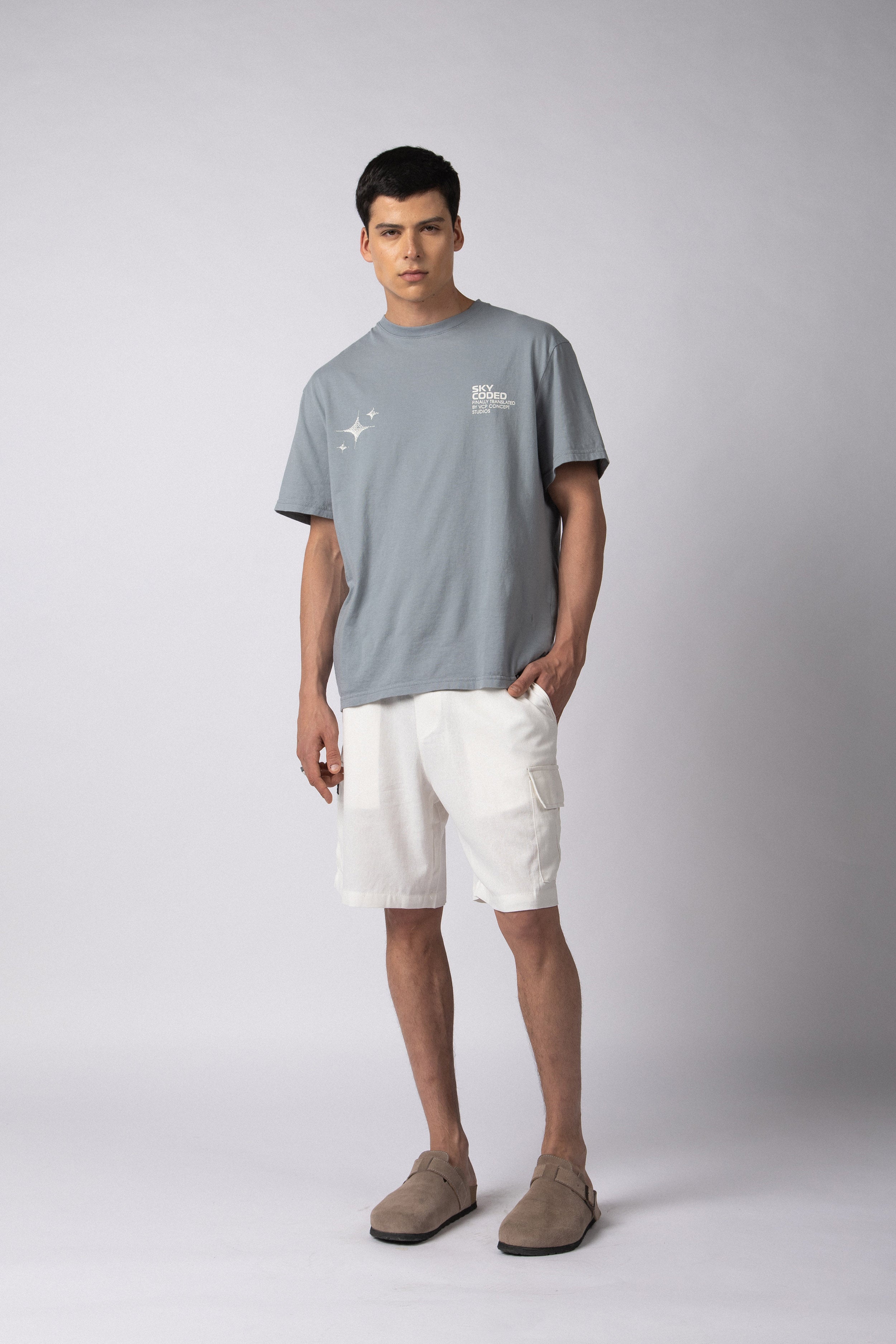 Bermuda Lino Cargo Yuno Blanca